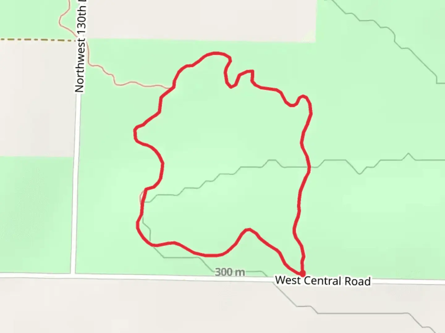 An image depicting the trail Path of the Sky People Loop and its surrounding area.