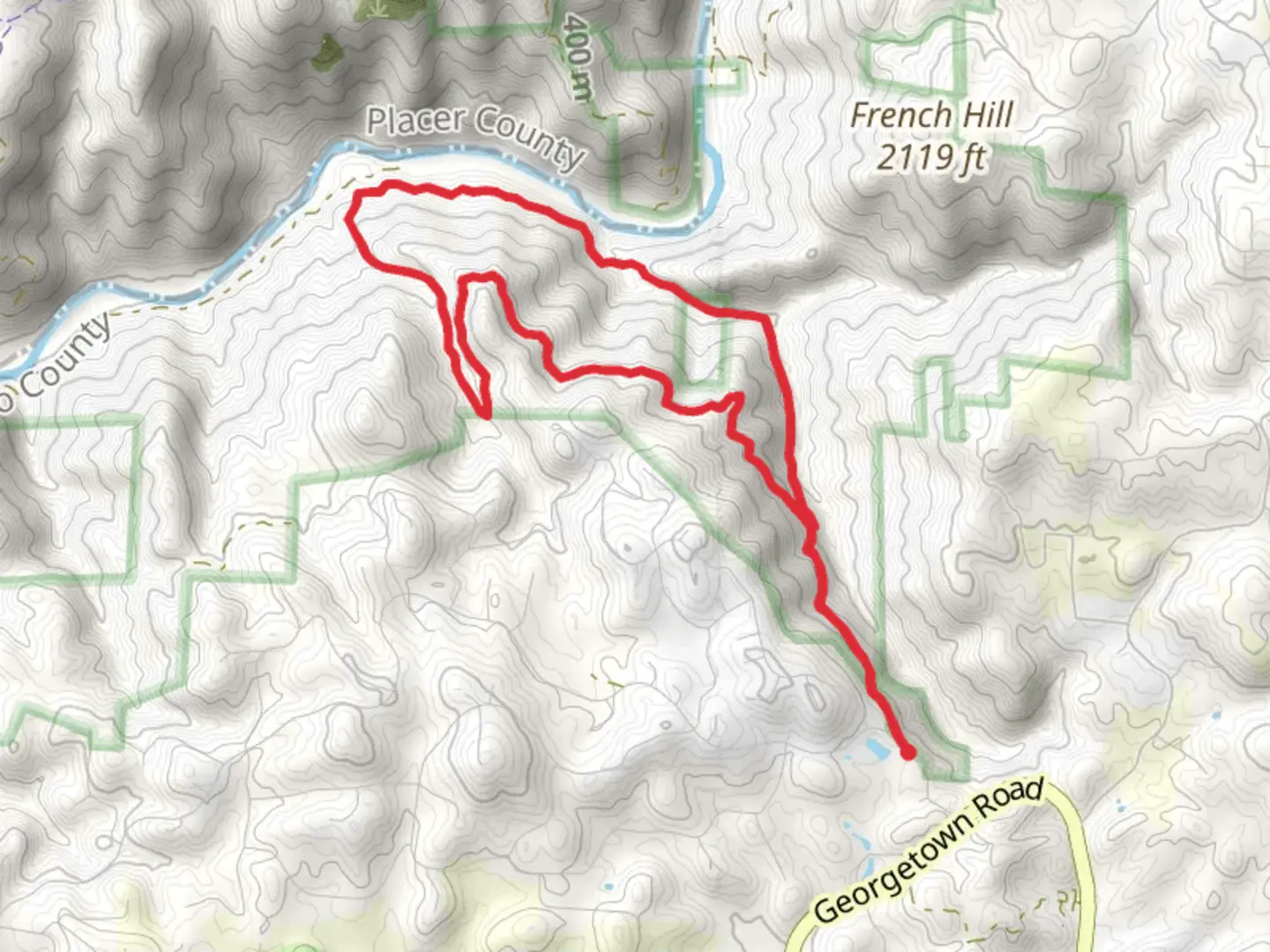 An image depicting the trail American Canyon Loop Trail and its surrounding area.