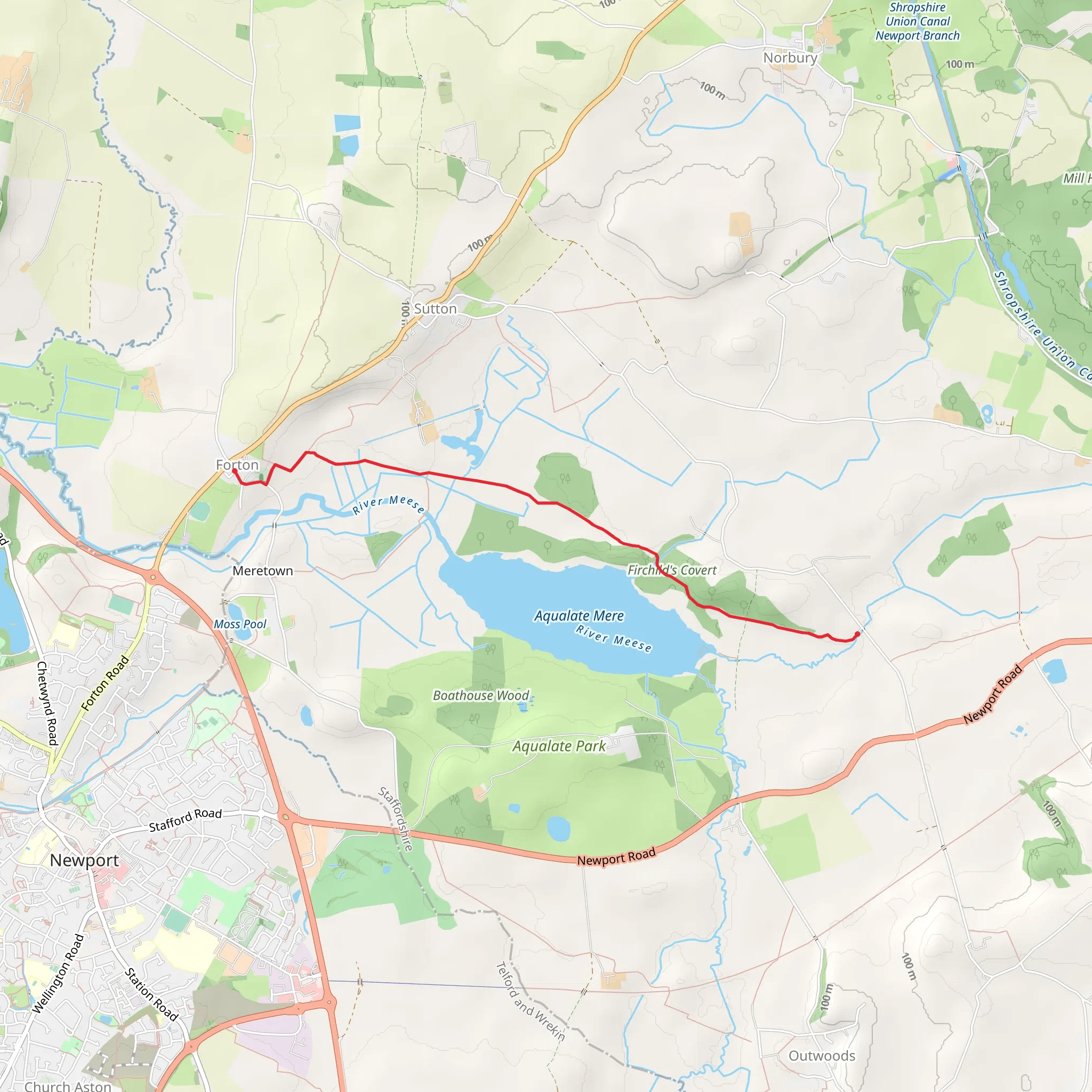 Aqualate Mere Walk mobile static map