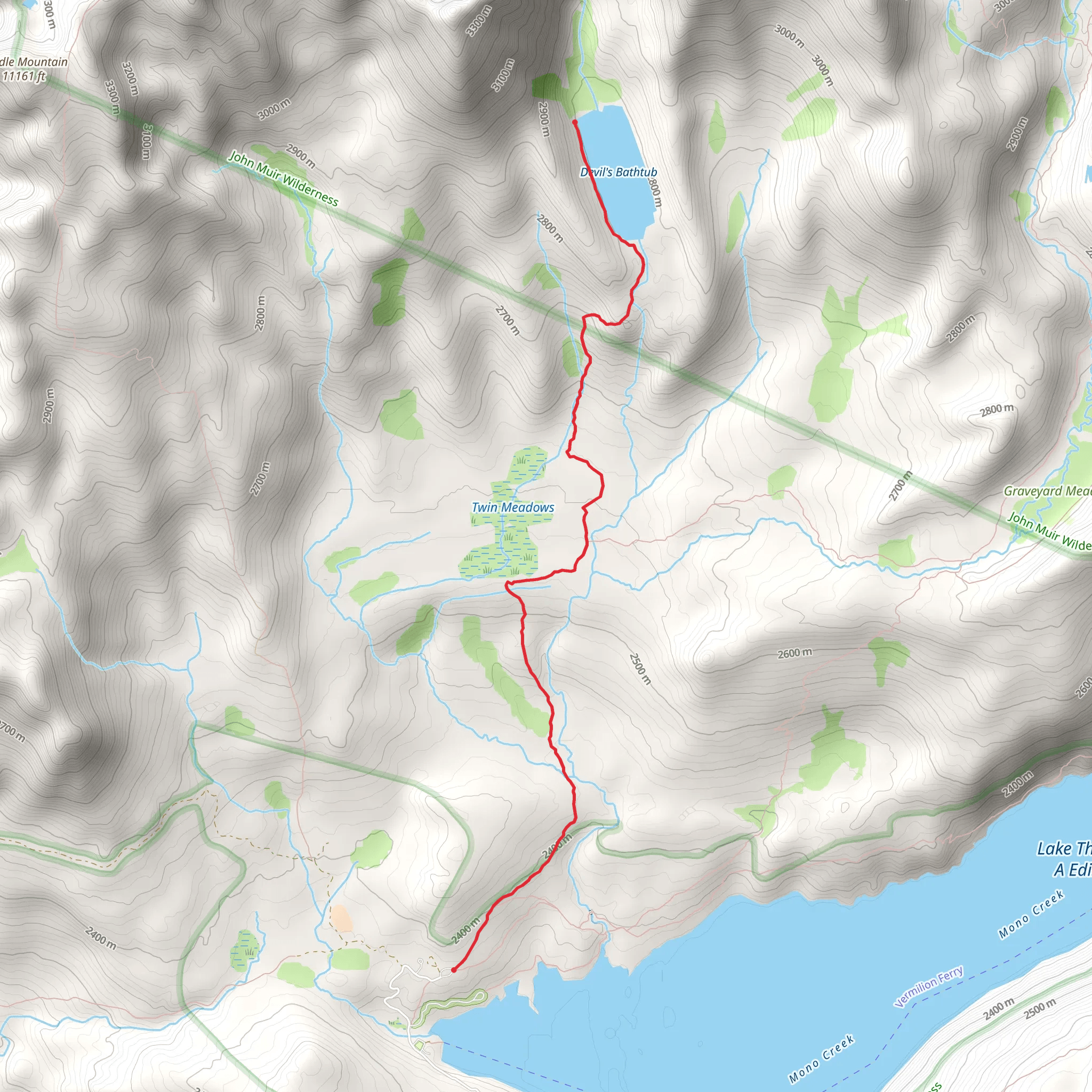 Devil's Bathtub Lake Trail mobile static map