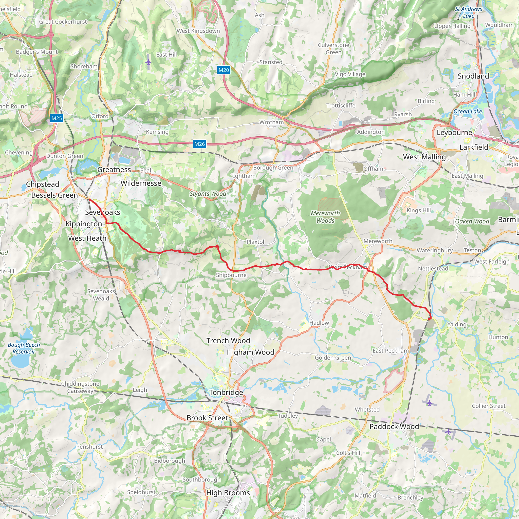 Moat Wood and Knole Park Walk mobile static map