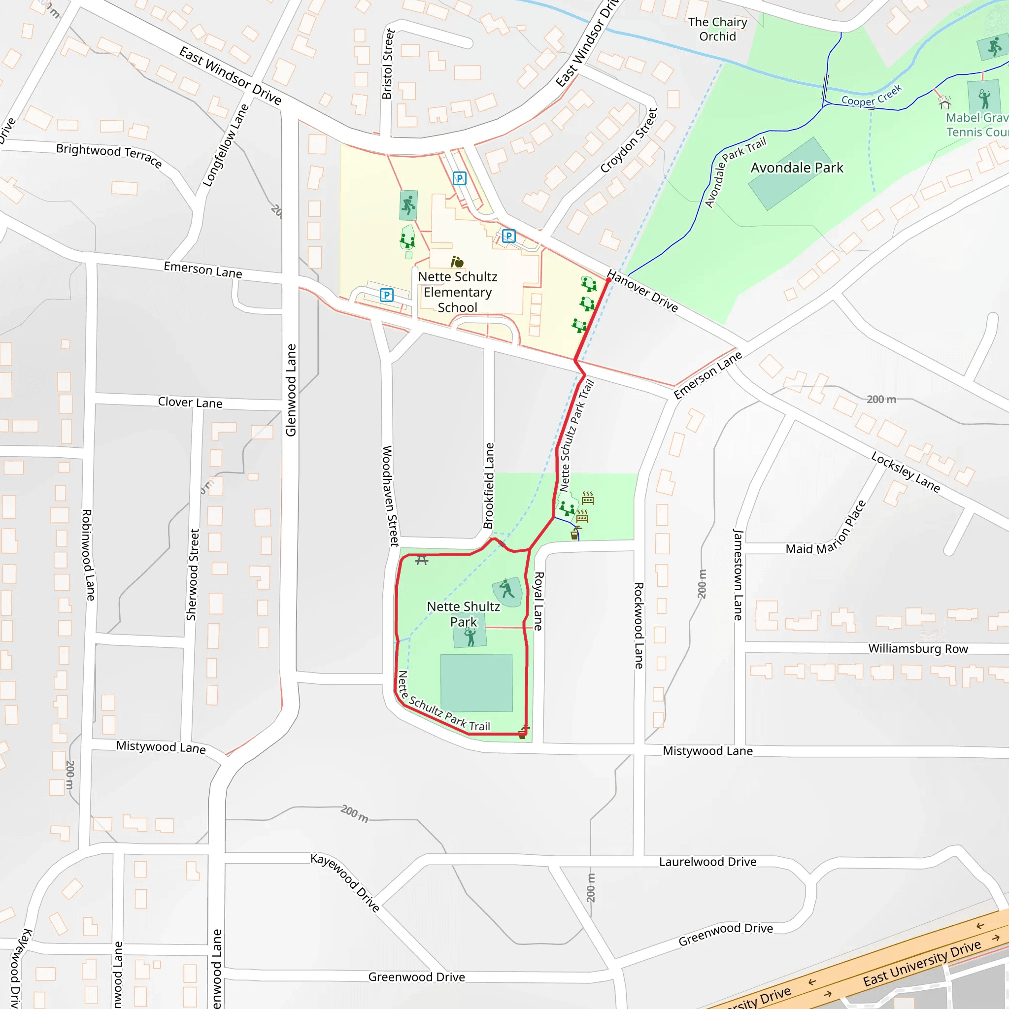 Nette Shultz Park Loop mobile static map