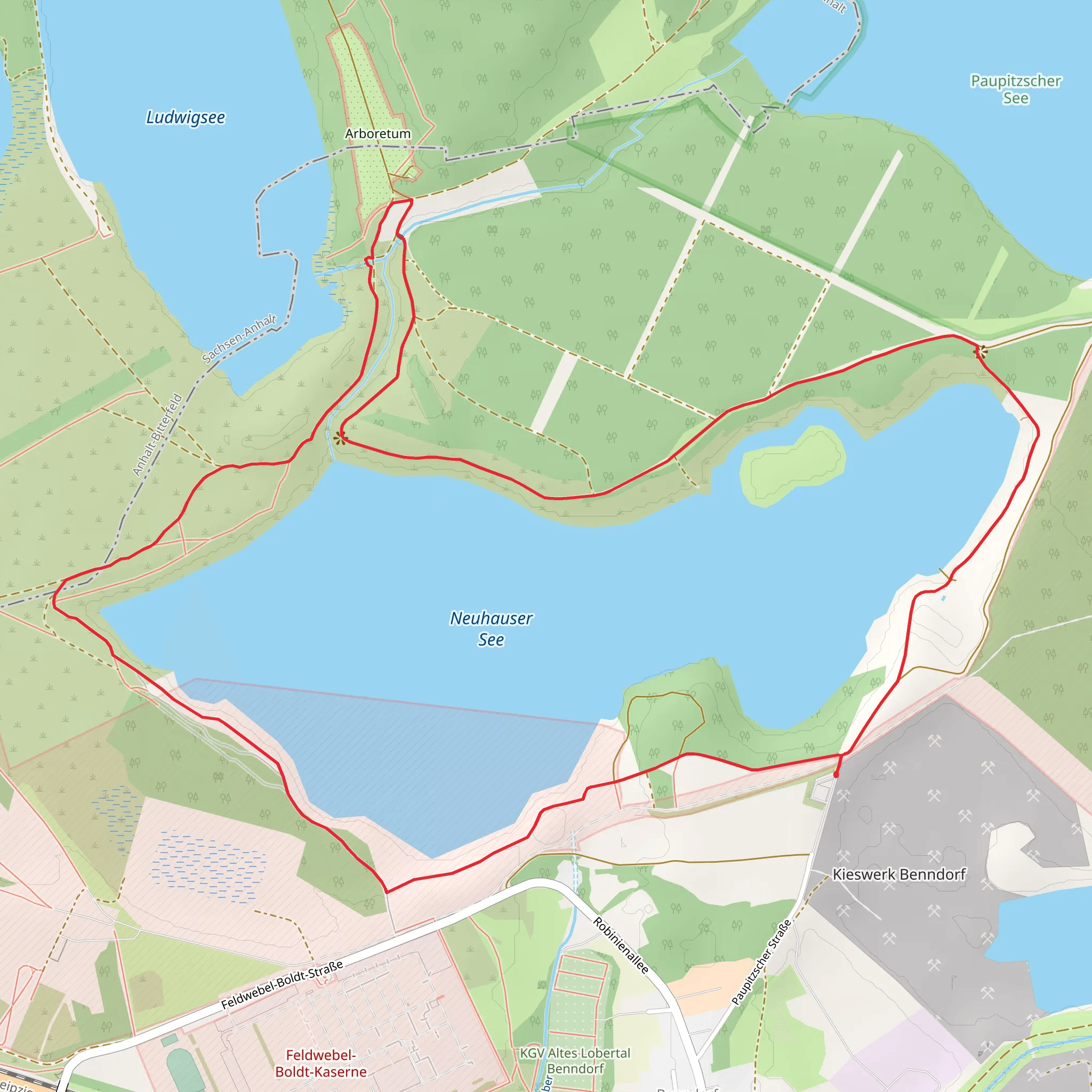 Neuhäuser See and Drei Seen Blick Loop mobile static map