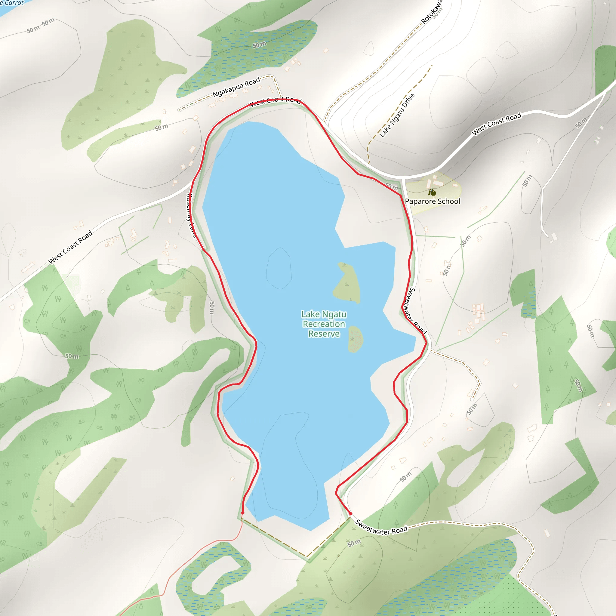 Lake Ngatu Track mobile static map