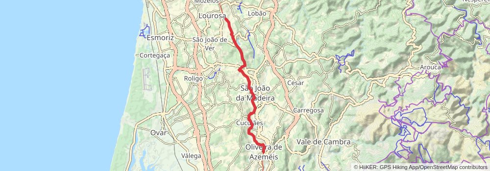 Camino Portugues da Costa stage 17 Map