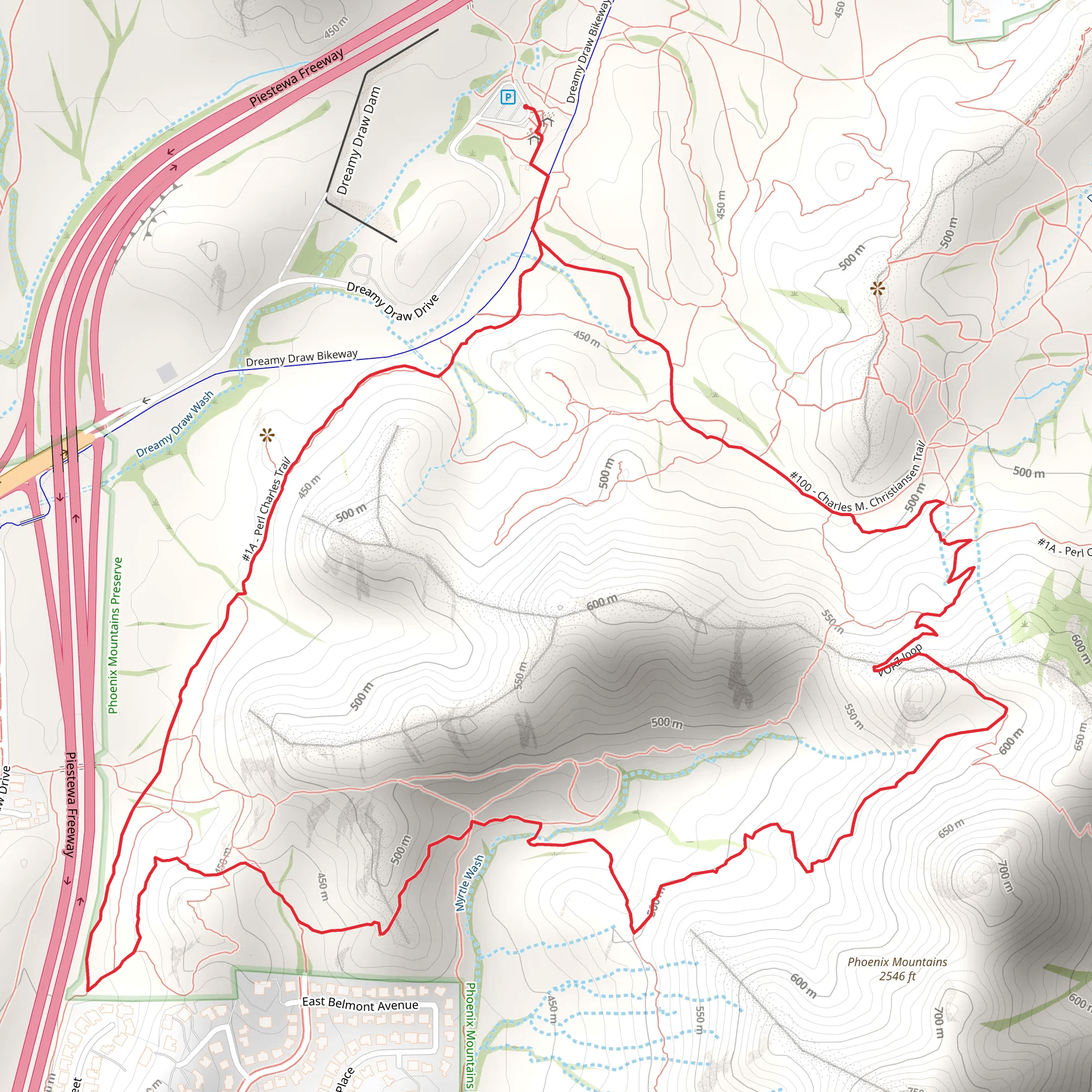 Perl Charles and Charles M Christiansen Loop Trail mobile static map
