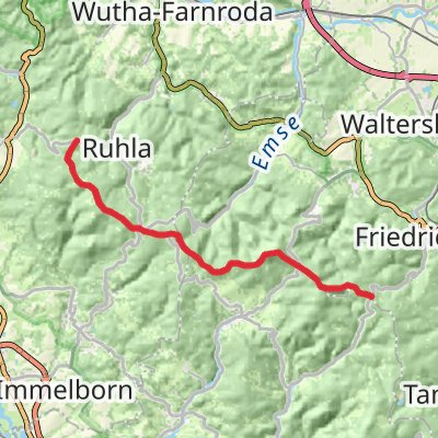 Ruhla to Heuberg Walk mobile static map