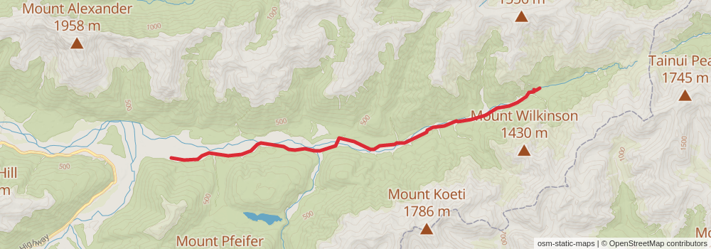 Te Araroa Trail stage 127 Map