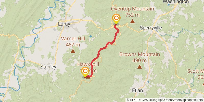 Appalachian Trail Section Hike - Shenandoah National Park stage 8 Map