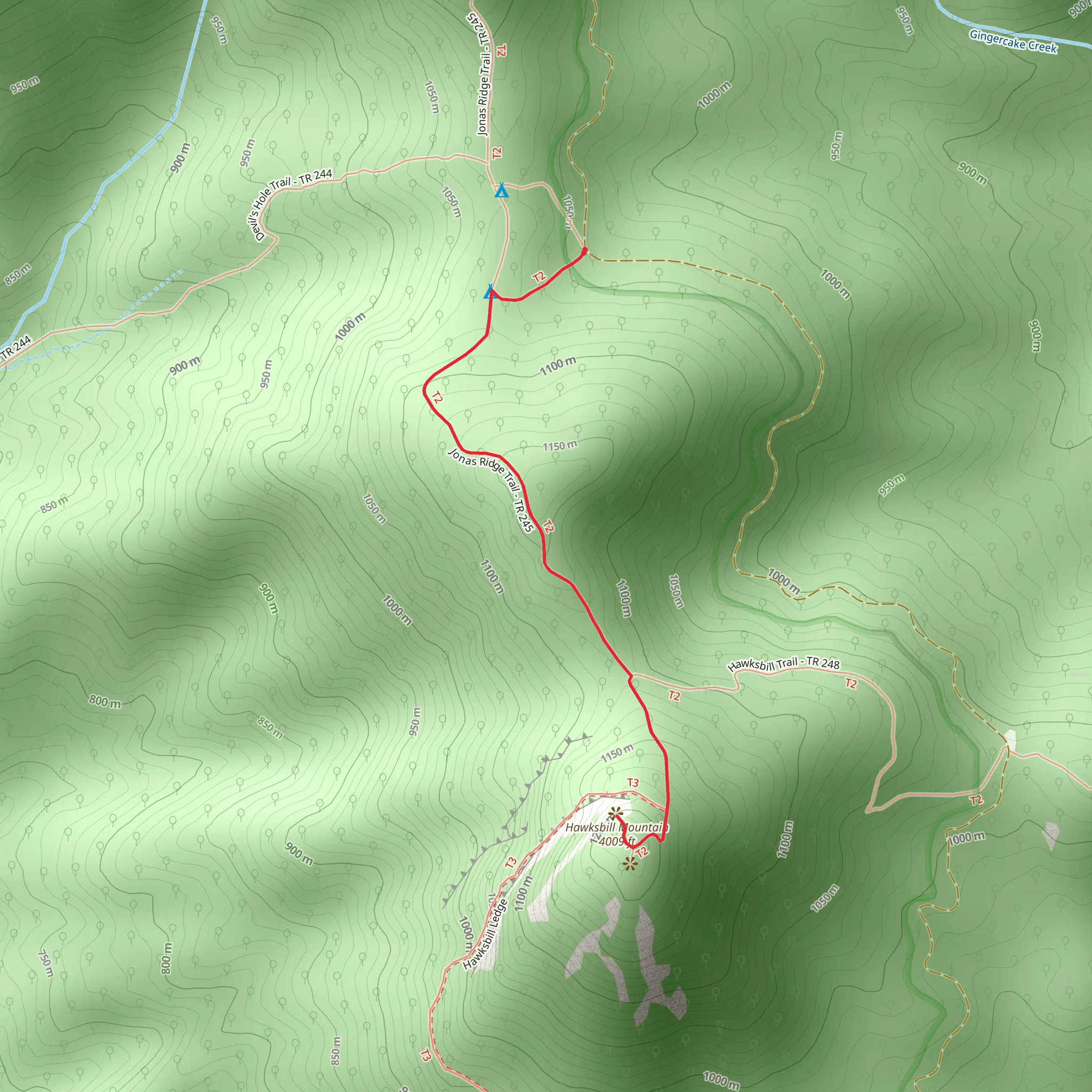 Hawksbill Mountain via Hawksbill Trail mobile static map