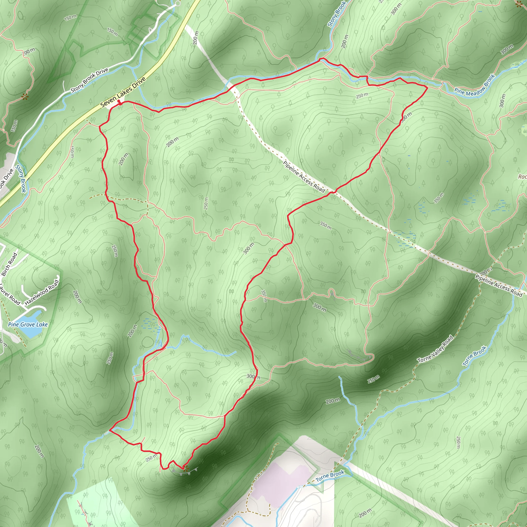 Seven Hills Trail and Stony Brook Trail Loop mobile static map