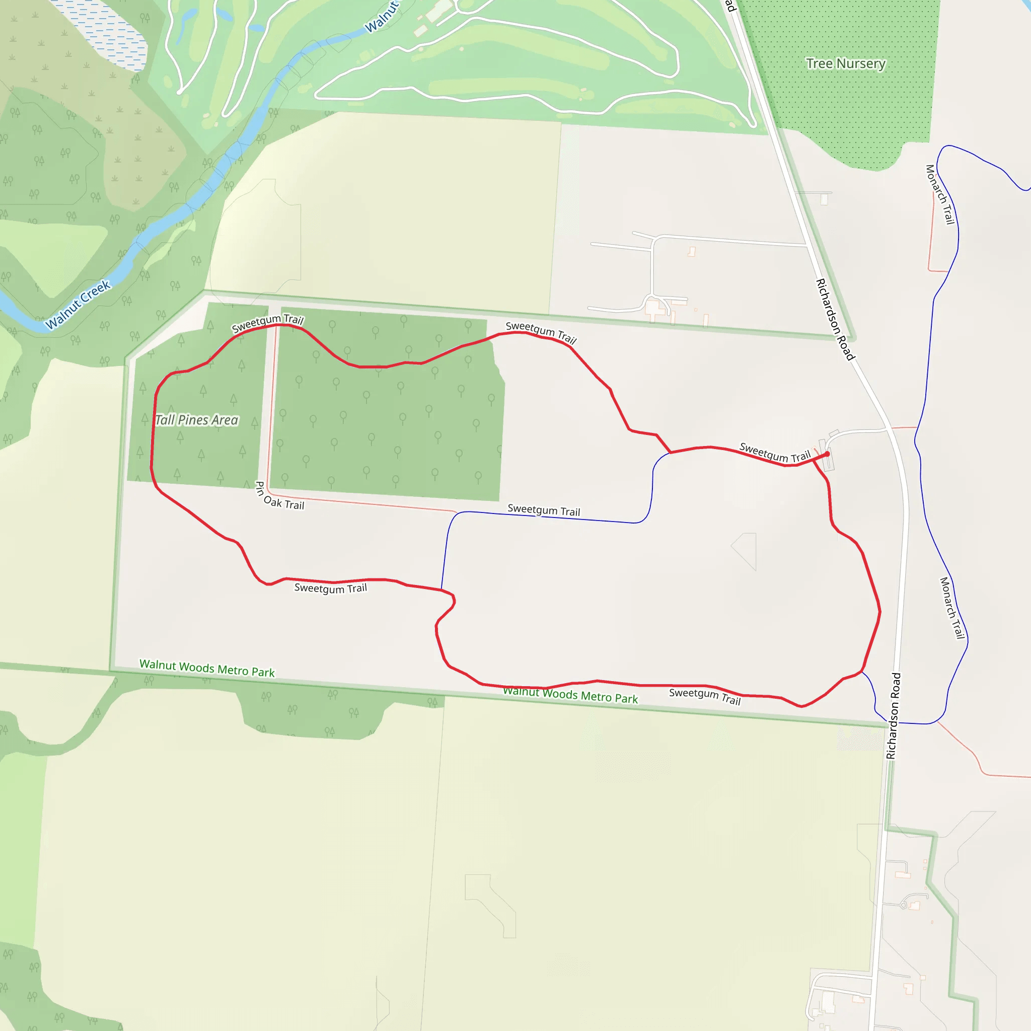Sweetgum Loop Trail mobile static map