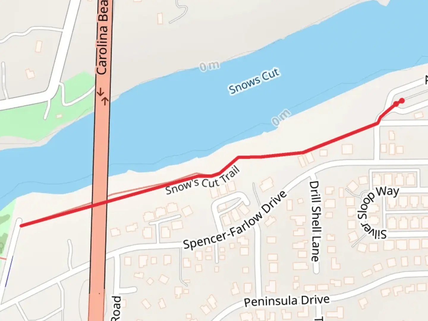 An image depicting the trail Snows Cut and its surrounding area.