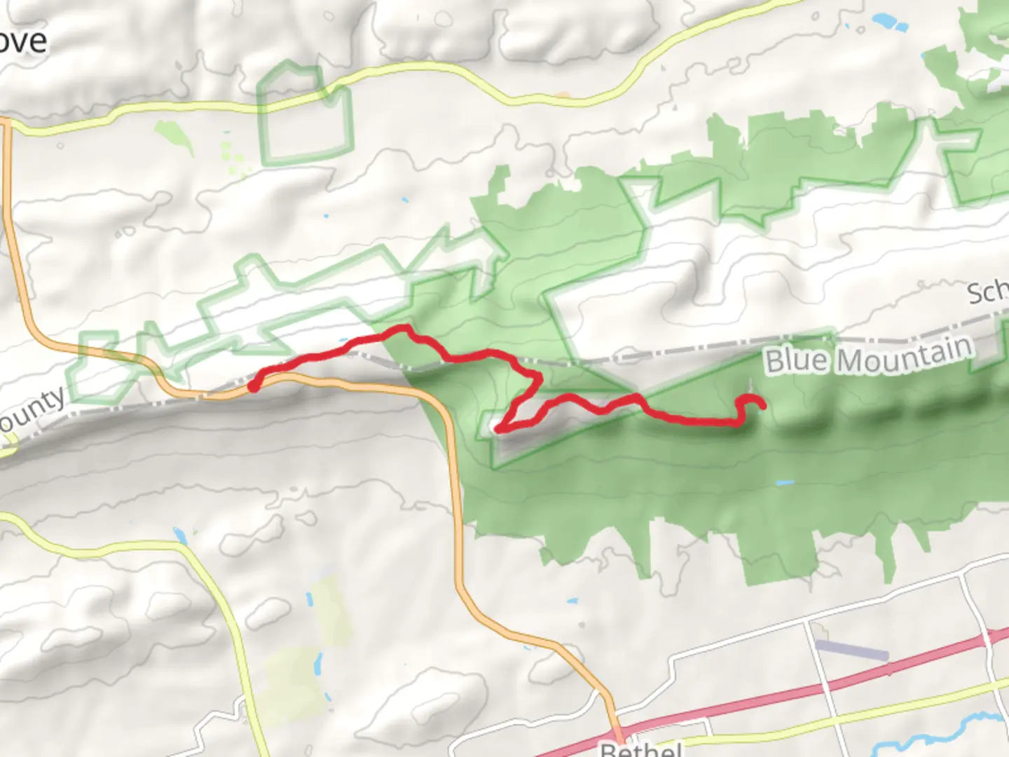 An image depicting the trail Hertein Campsite via Appalachian National Scenic Trail and its surrounding area.