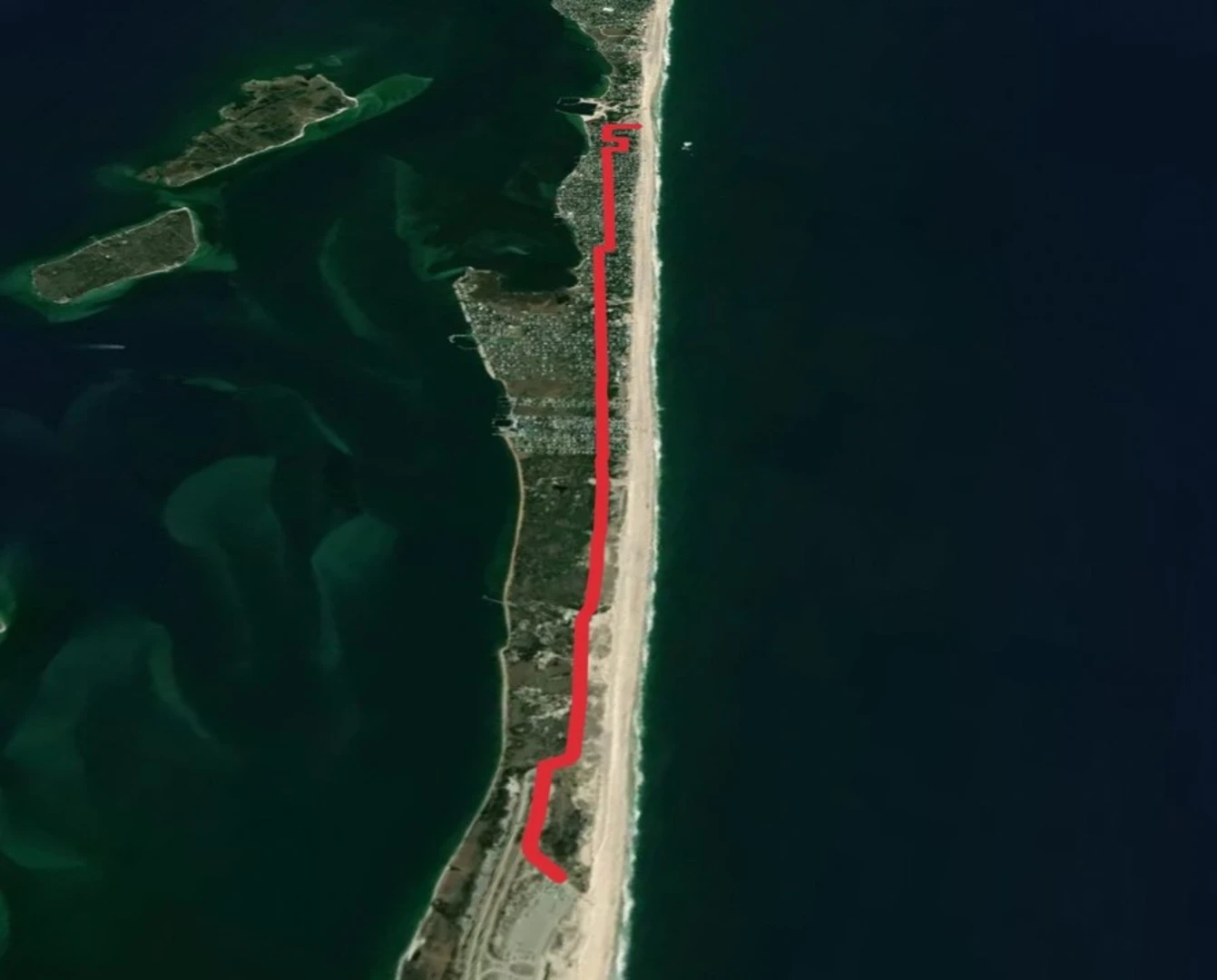 An image depicting the trail Robert Moses State Park and its surrounding area.