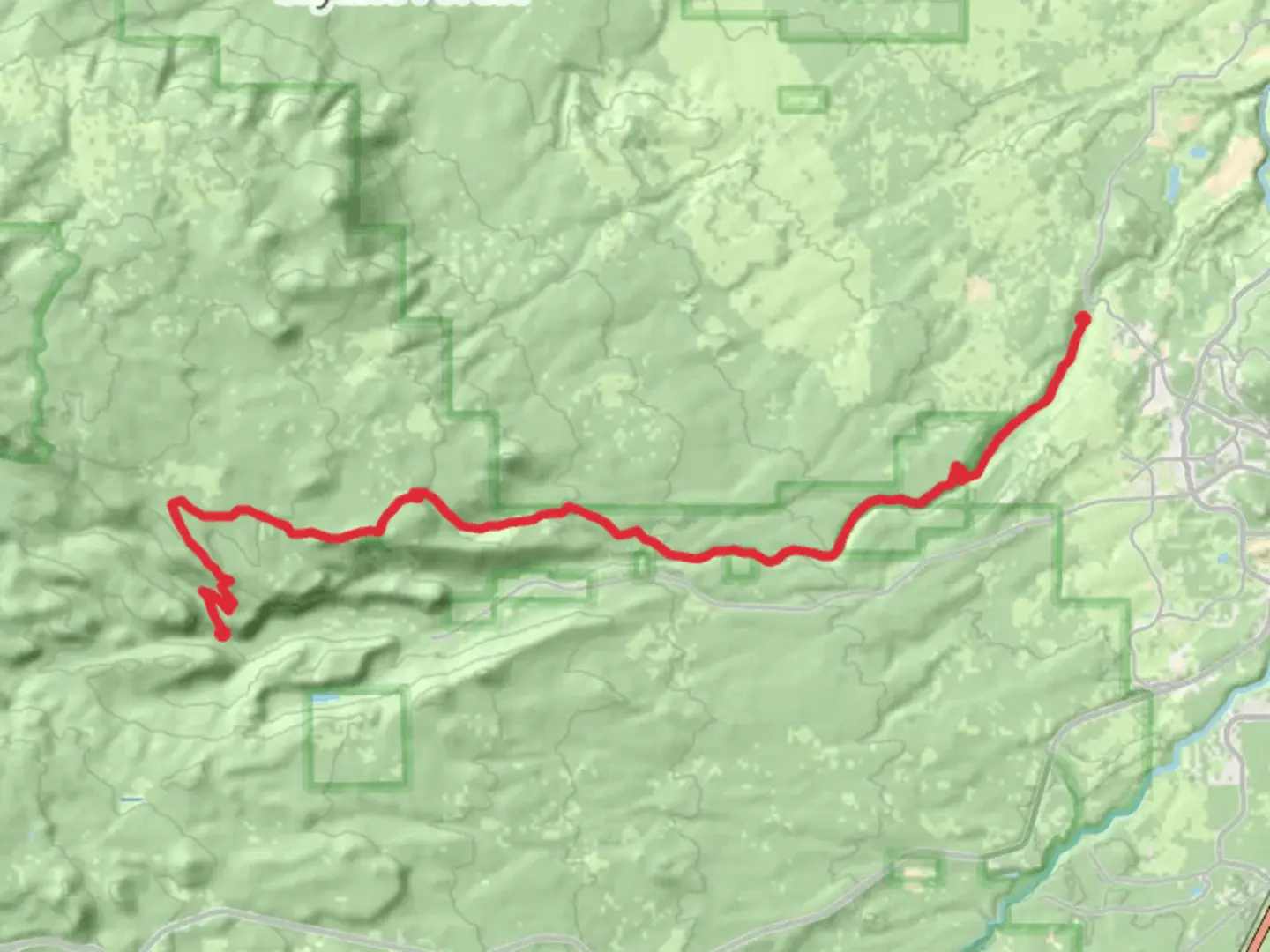 An image depicting the trail Tumalo Creek Trail and Fremont Meadow and its surrounding area.