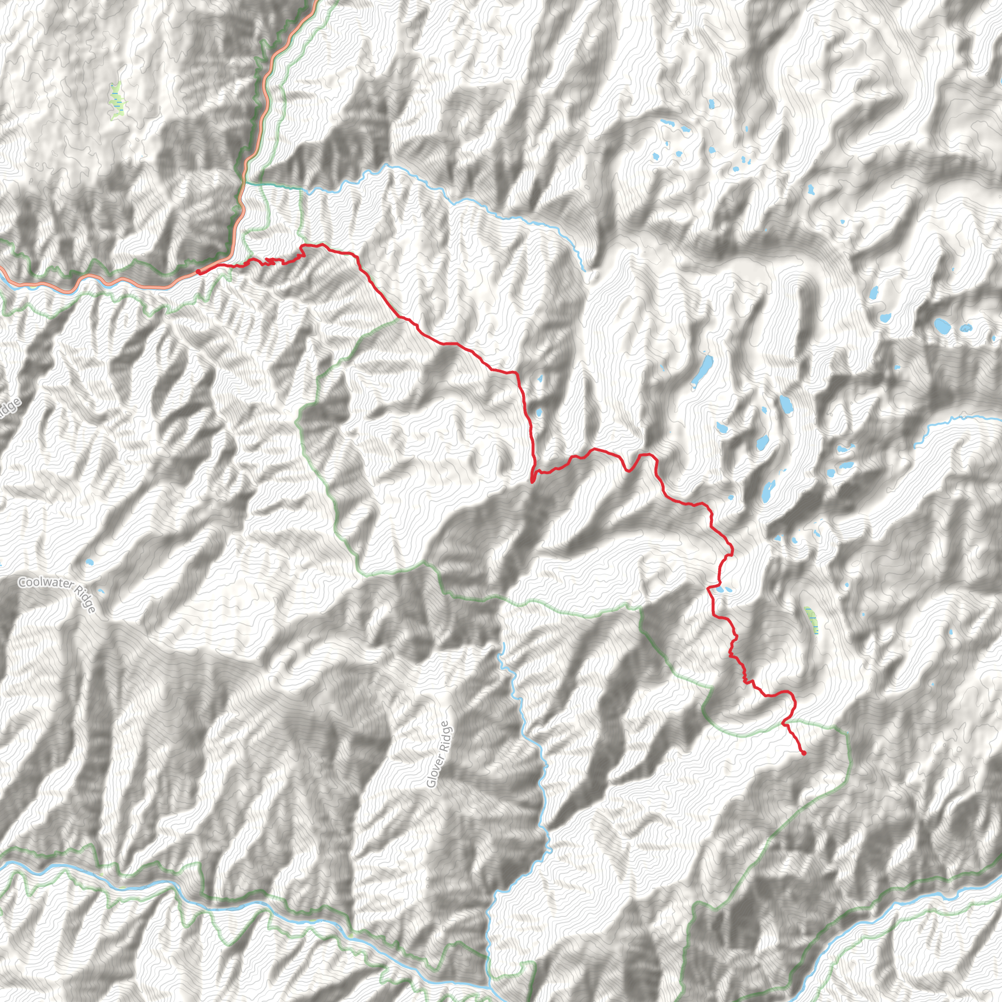 Split Creek Point, Eagle Mountain and Cove Lakes Trail mobile static map