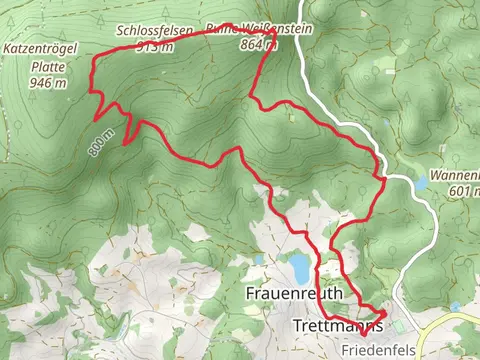 Friedenfels Loop via Platte and Frauenreuther Weiher