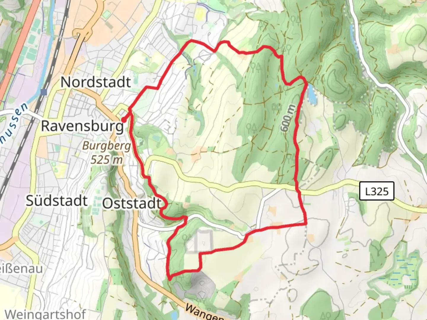 An image depicting the trail Lanzenreuter Weiher via Trimmdichpfad and its surrounding area.