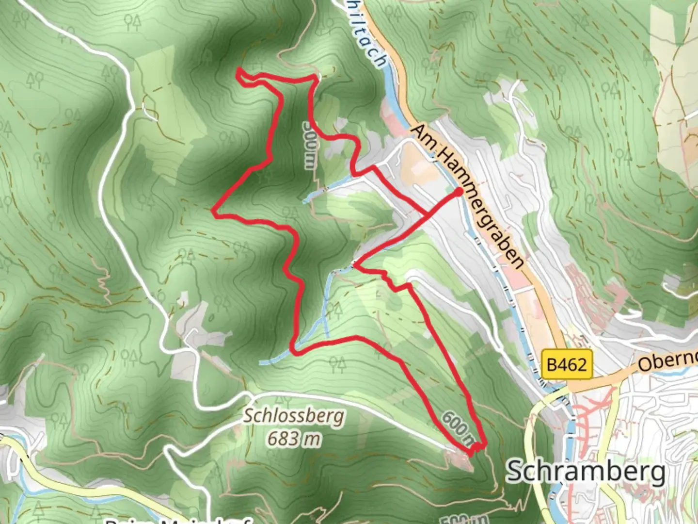 An image depicting the trail Hasenhaeusle - Eretkapelle and its surrounding area.