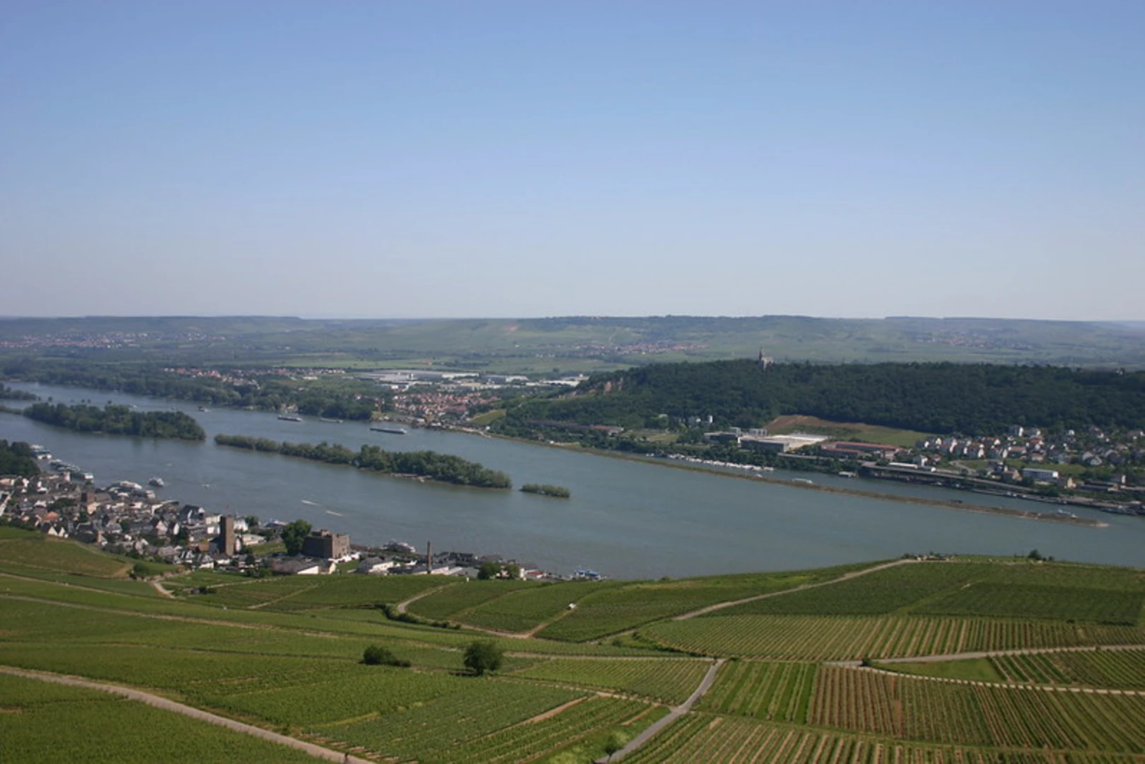 An image depicting the trail Rheinsteig Zuweg Aulhausen and Hassenweg and its surrounding area.