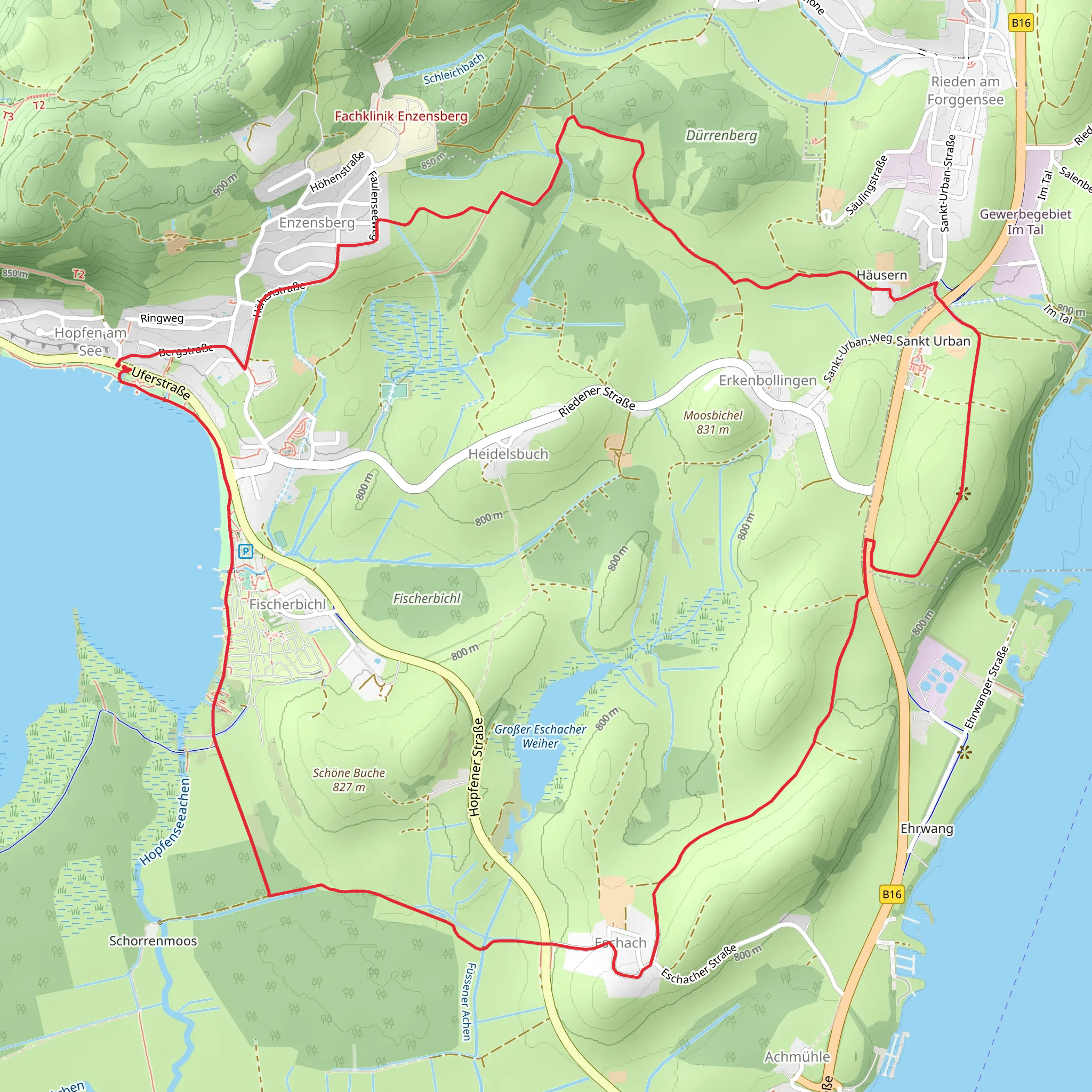 Hopfensee and Schöne Buche Loop mobile static map