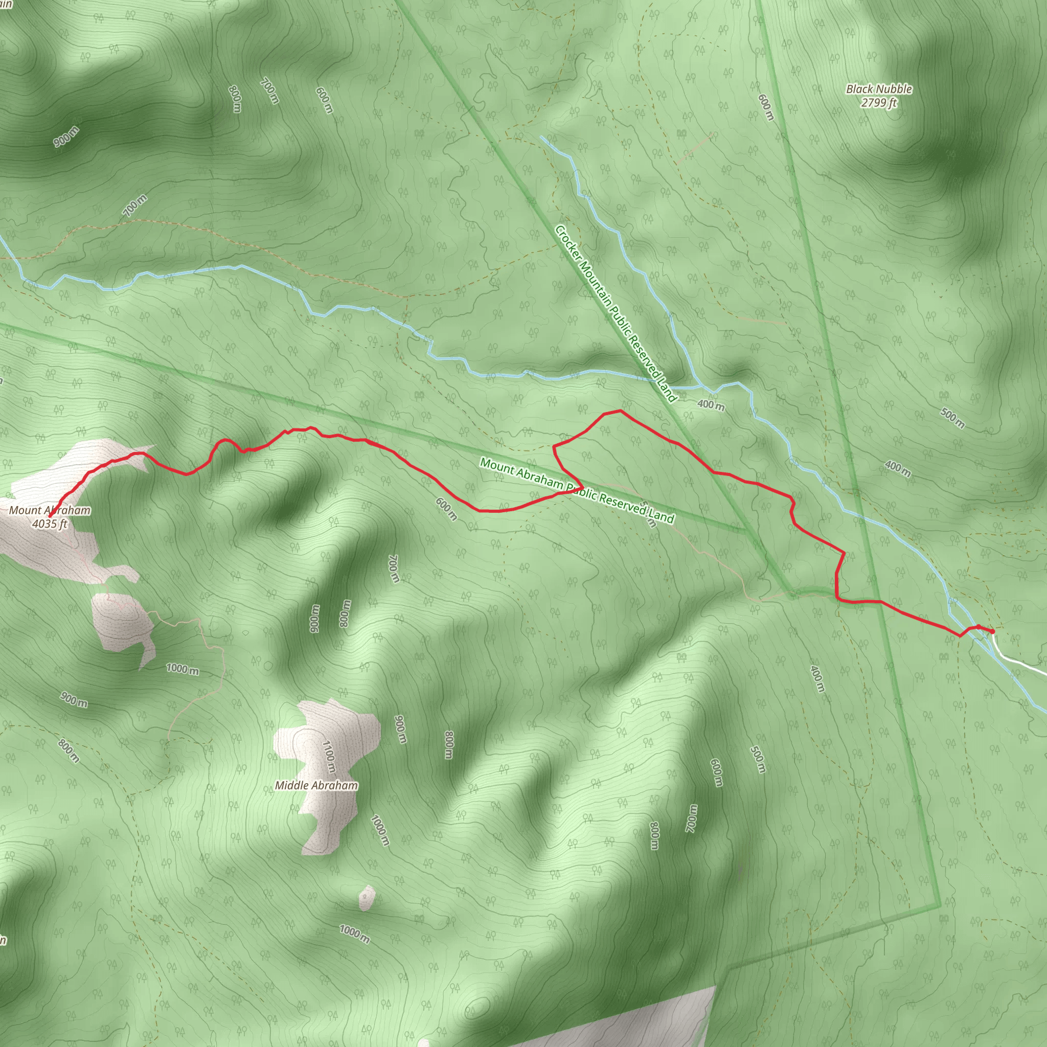 Mount Abraham Trail mobile static map