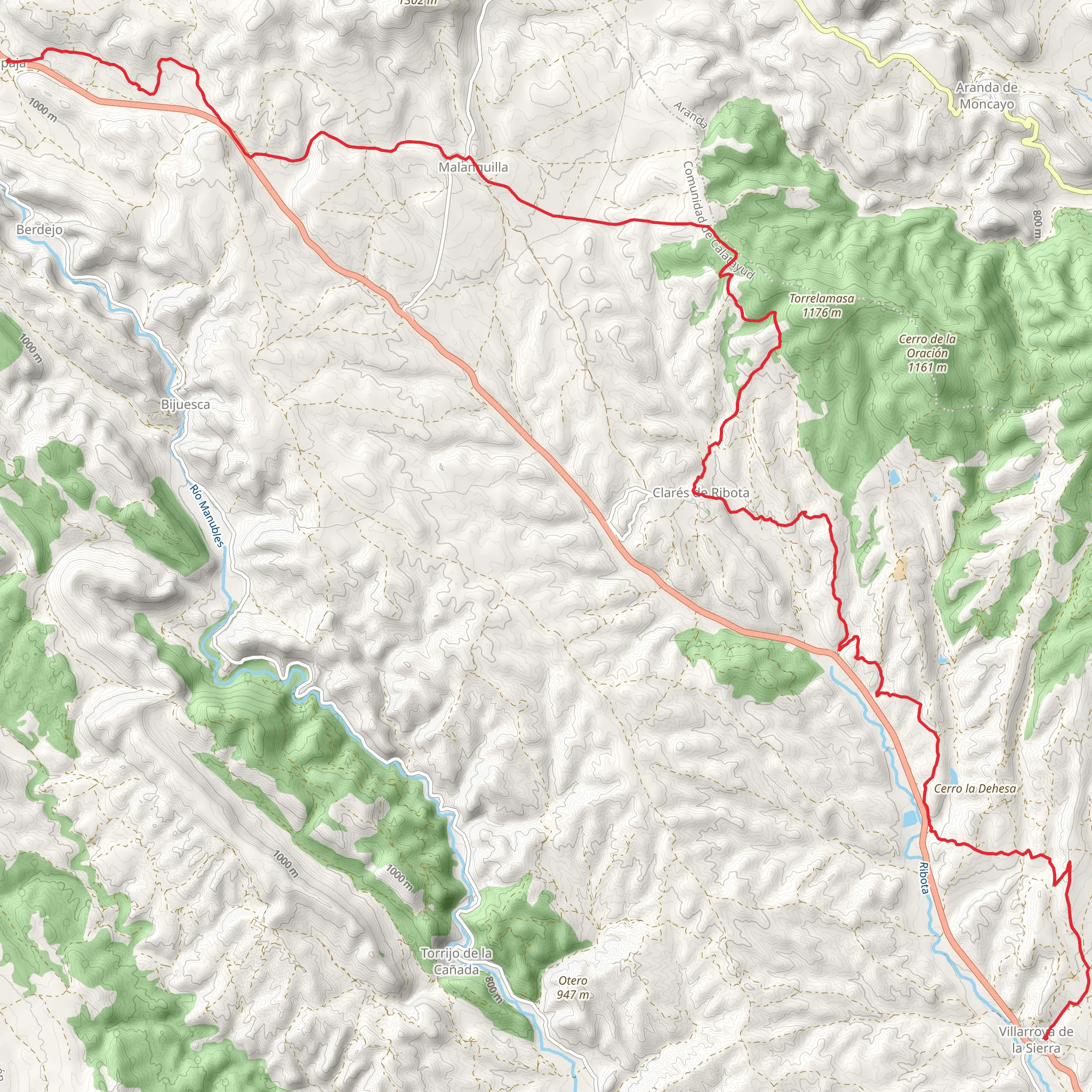 Villarroya de la Sierra - Torrelapaja PR Z 096-b mobile static map