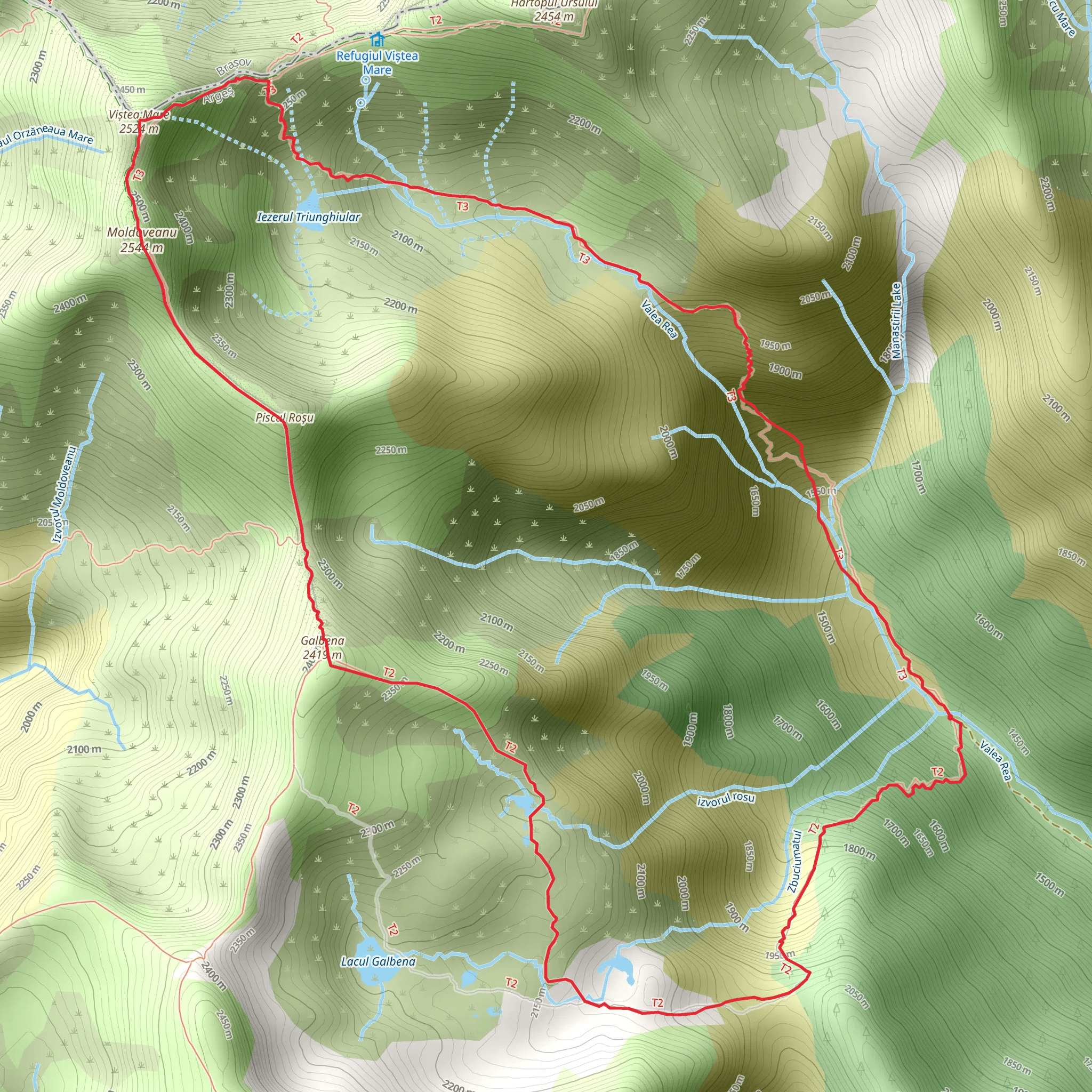 Moldoveanu Peak Loop mobile static map
