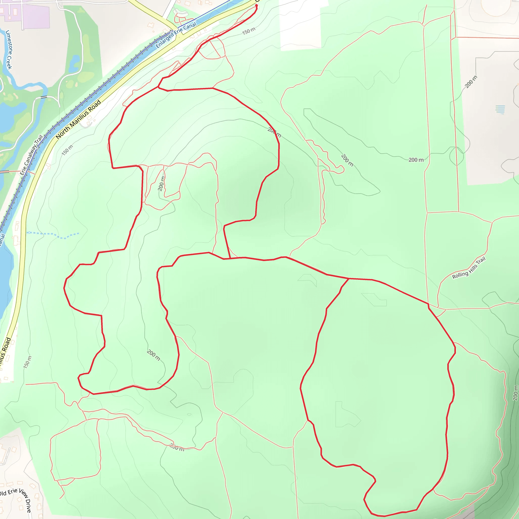Deer Run, Overlook and Farmers Hill Loop Trail mobile static map