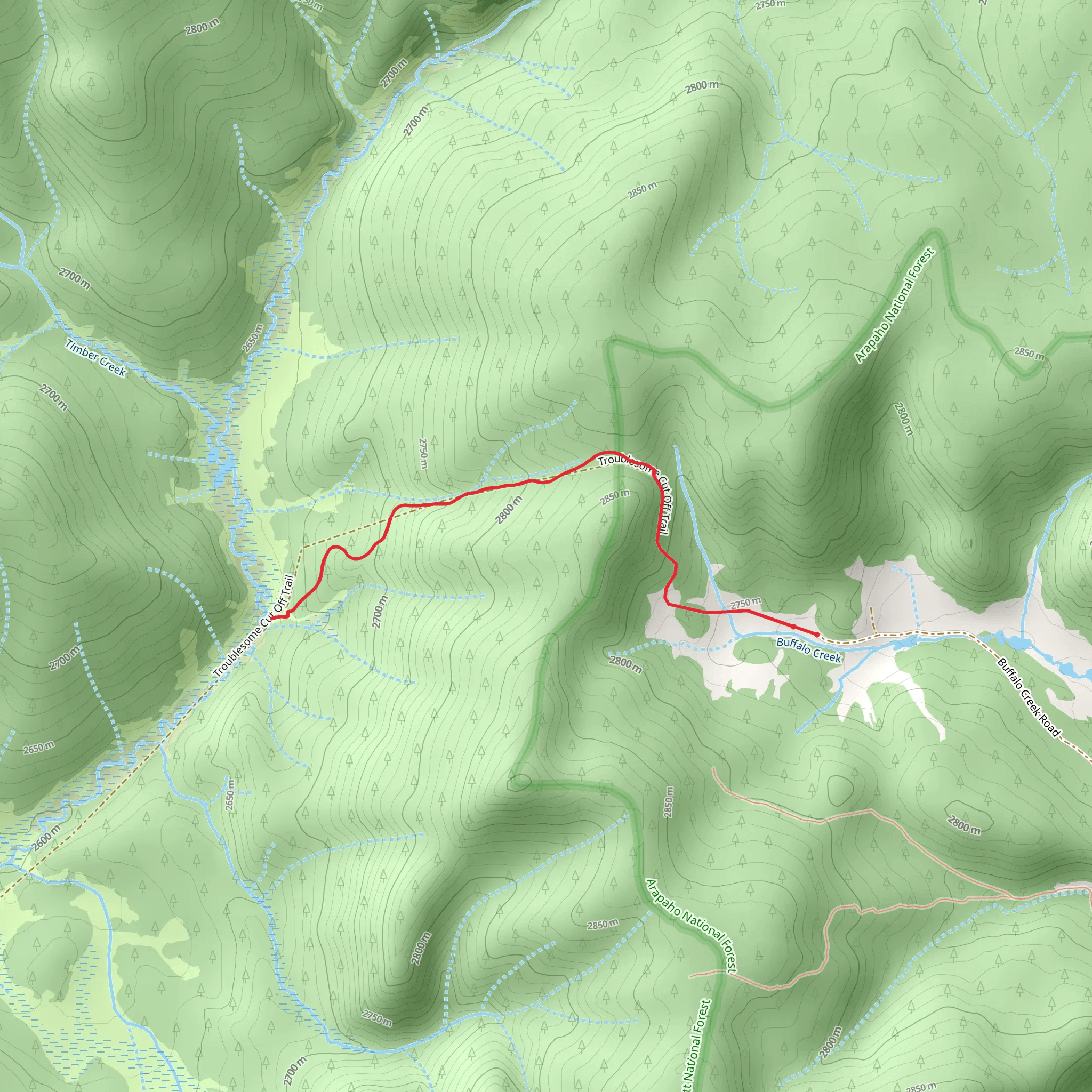 Troublesome Cut Off Trail mobile static map