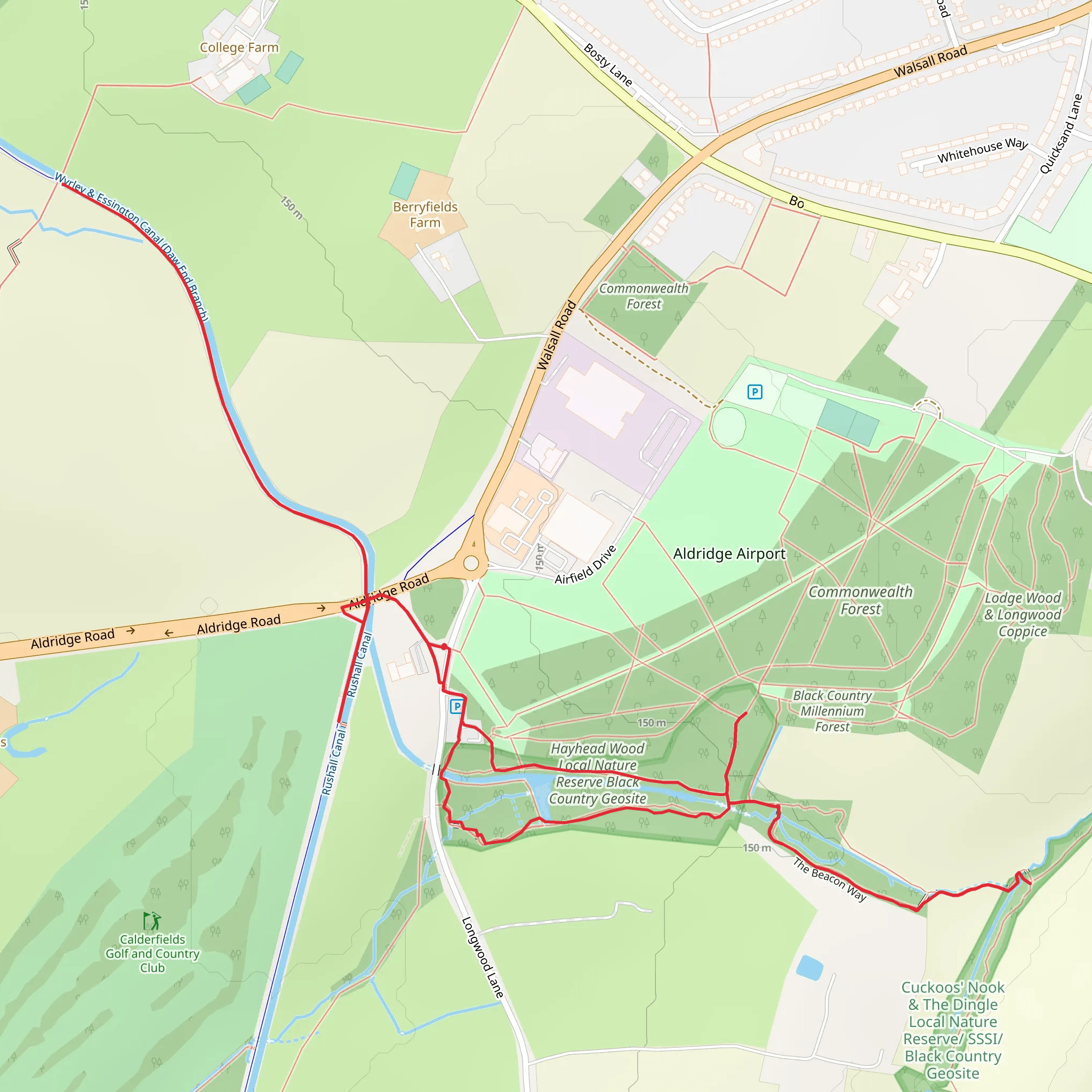 Hayhead Wood, Rushall Locks and Riddian Bridge mobile static map