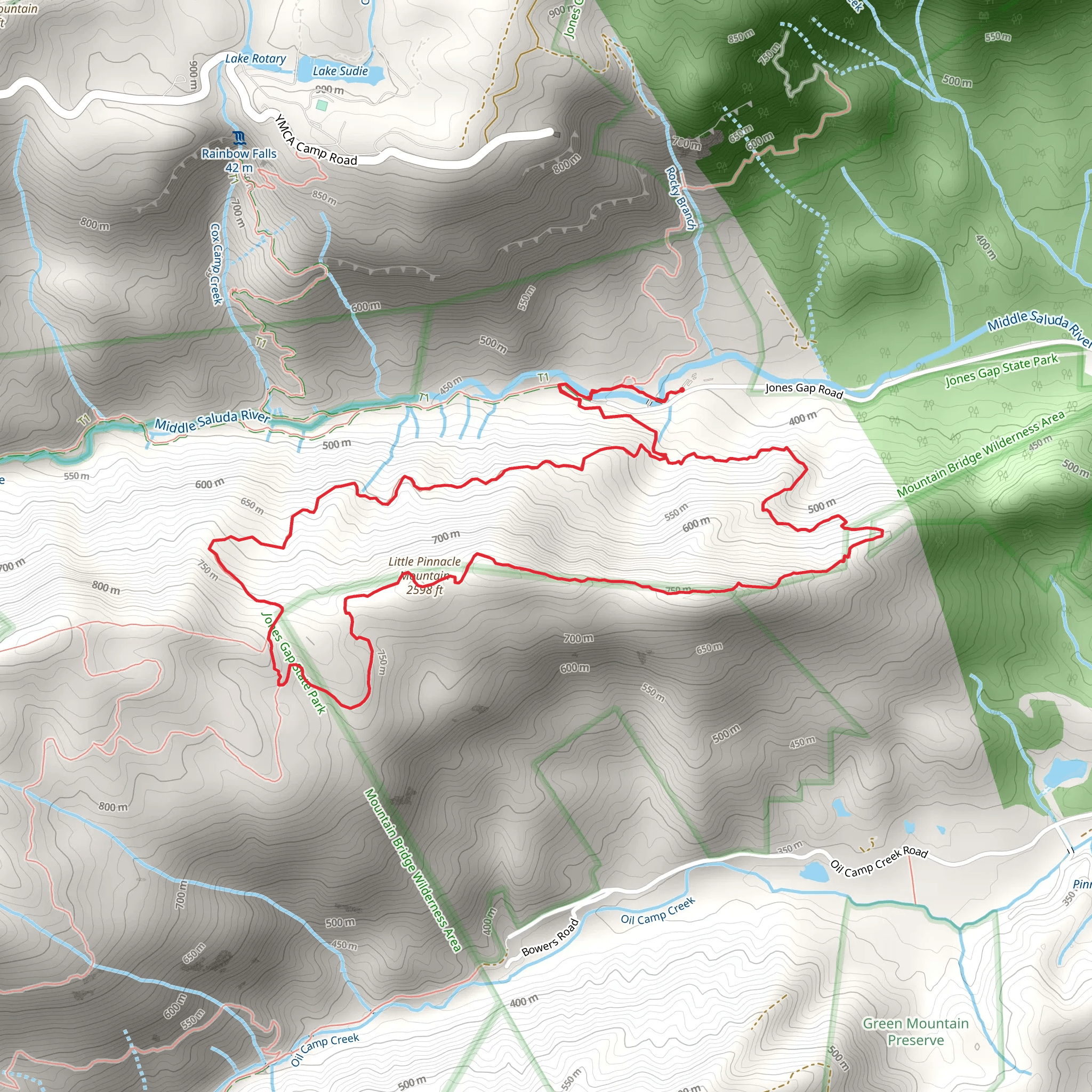 Rim of the Gap, Little Pinnacle Mountain and Pinnacle Pass Loop Trail mobile static map