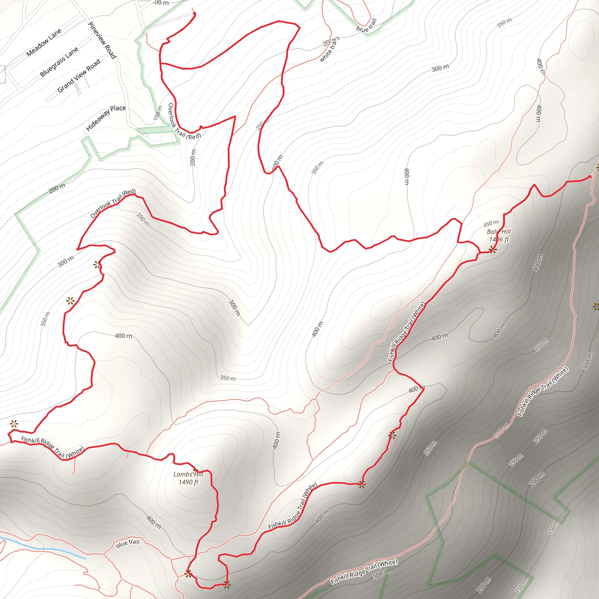 Bald Hill and Lamb Hill Loop Trail mobile static map