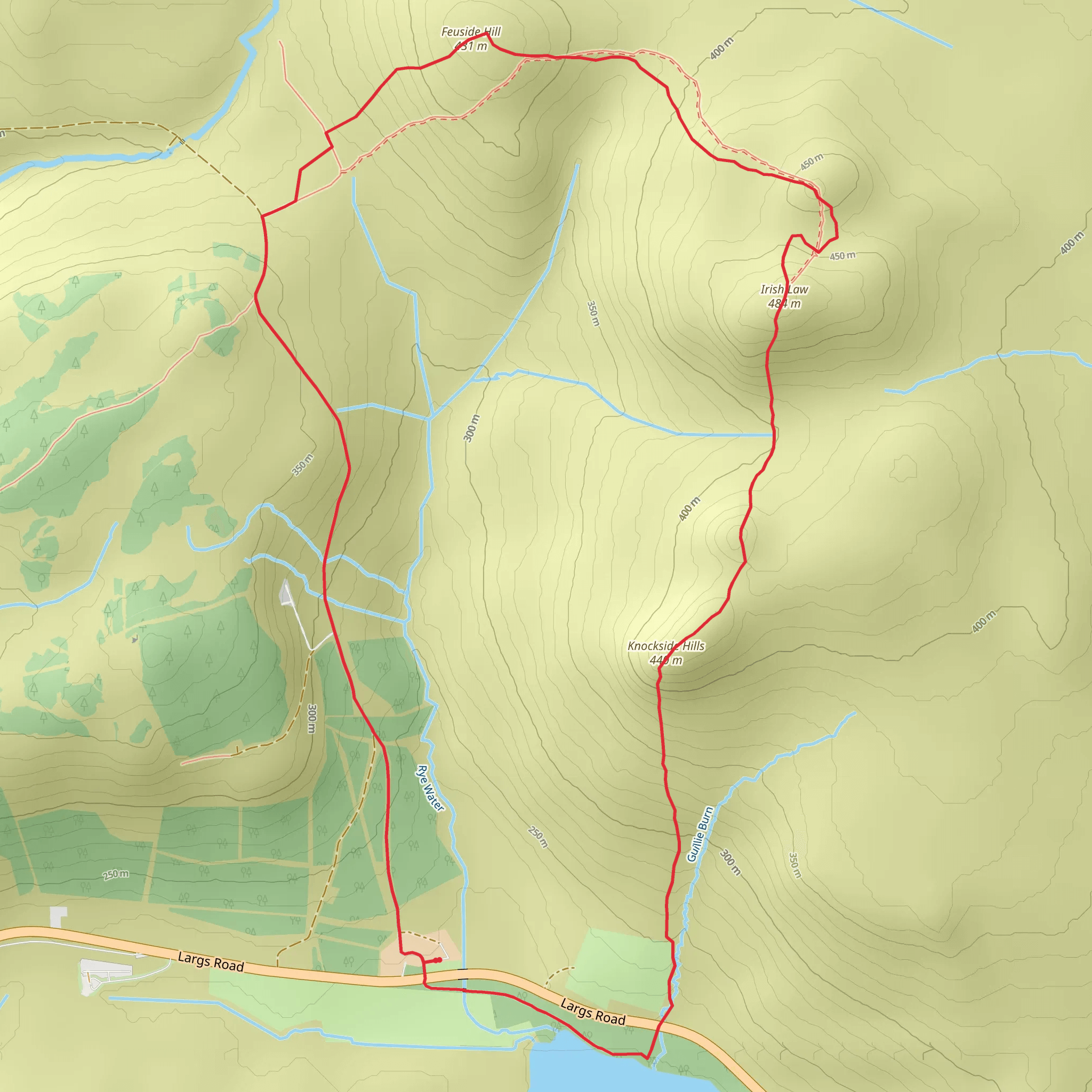 Irish Law and Feuside Hill Loop mobile static map