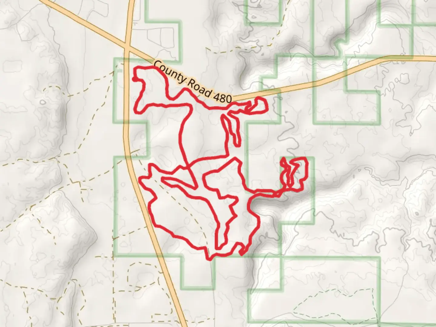 An image depicting the trail Husky, Wolverine and Spartan Loop and its surrounding area.