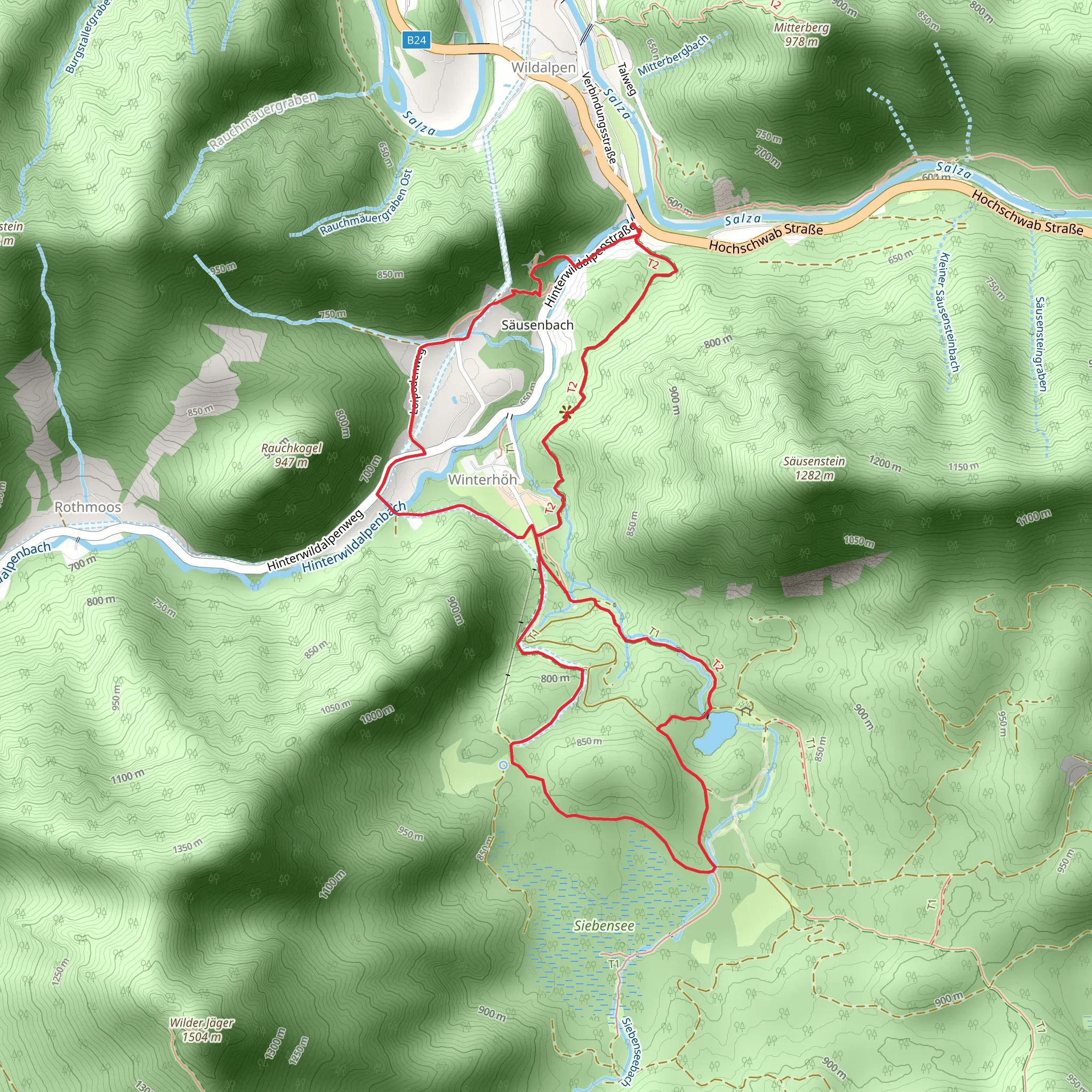 Siebenseerunde Wildalpen mobile static map