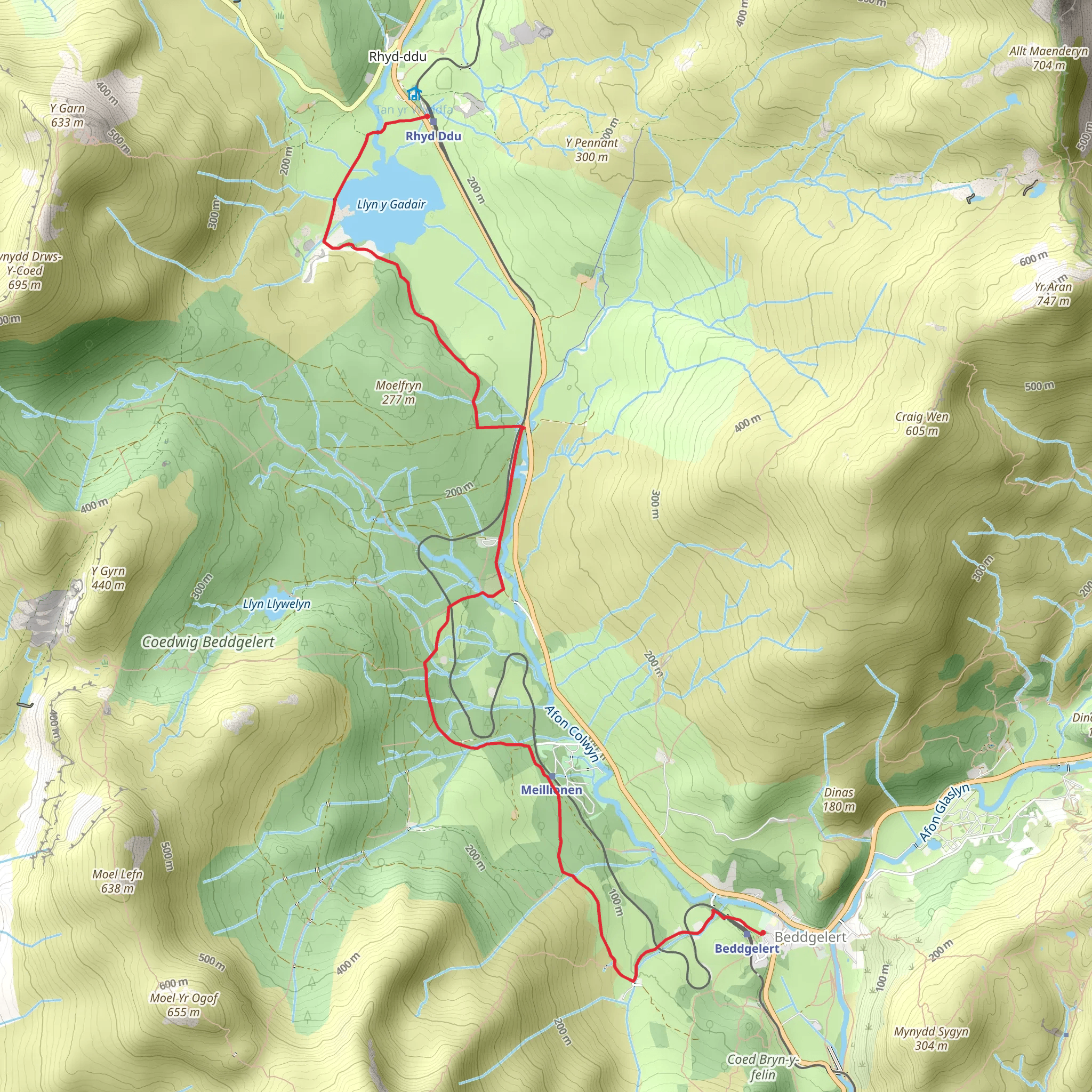 Lôn Gwyrfai - Rhyd Ddu mobile static map