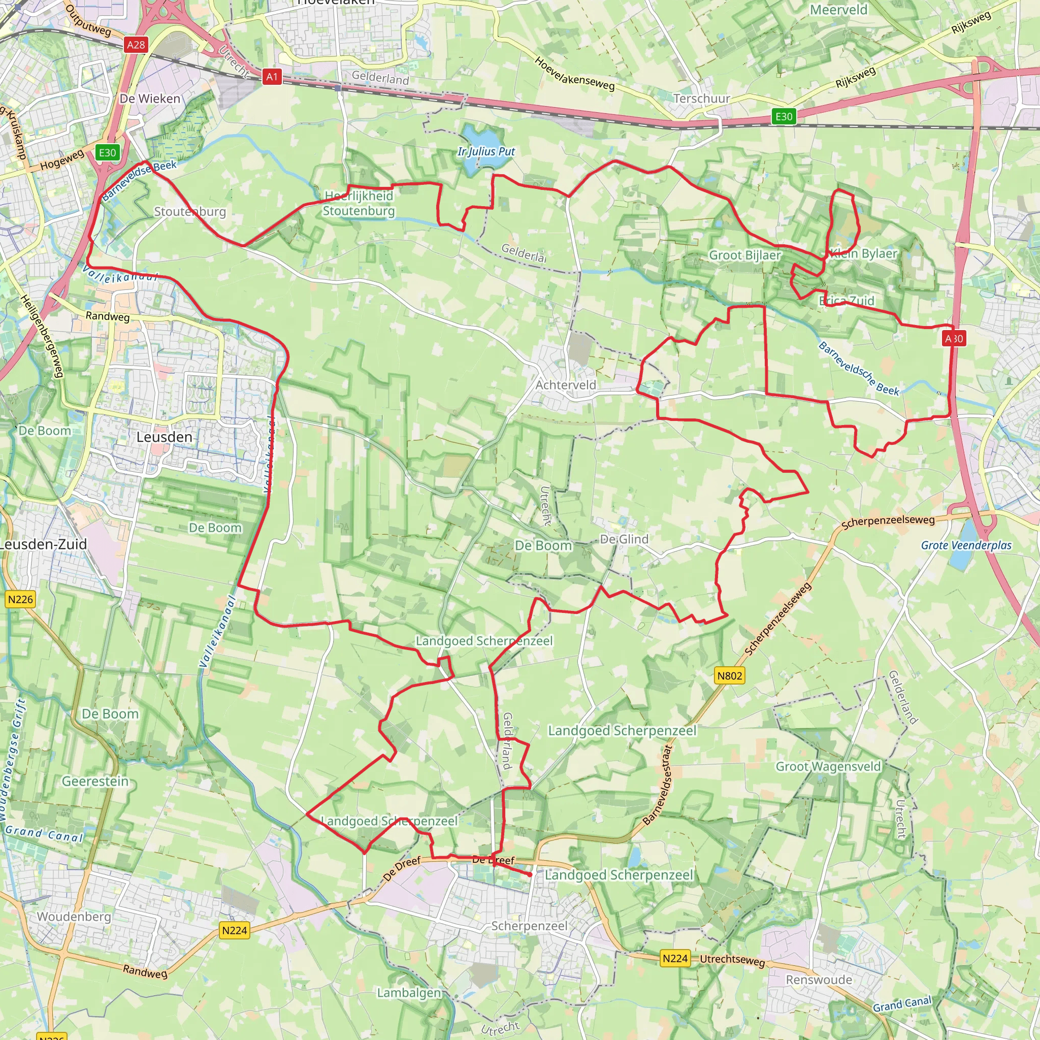 Het Paradijs, Ir Juliusput, Kasteel Stoutenburg and De Kopermolen Loop mobile static map