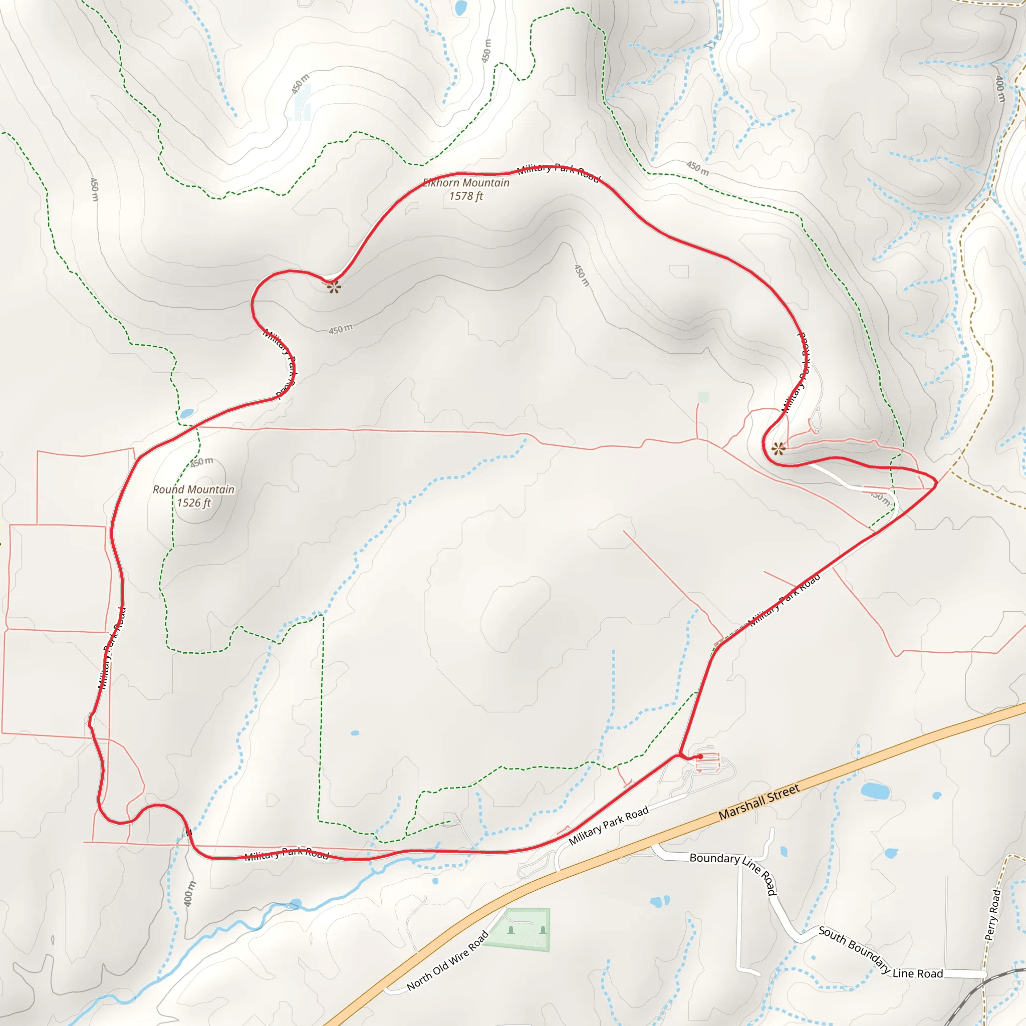 Military Park Road Loop mobile static map