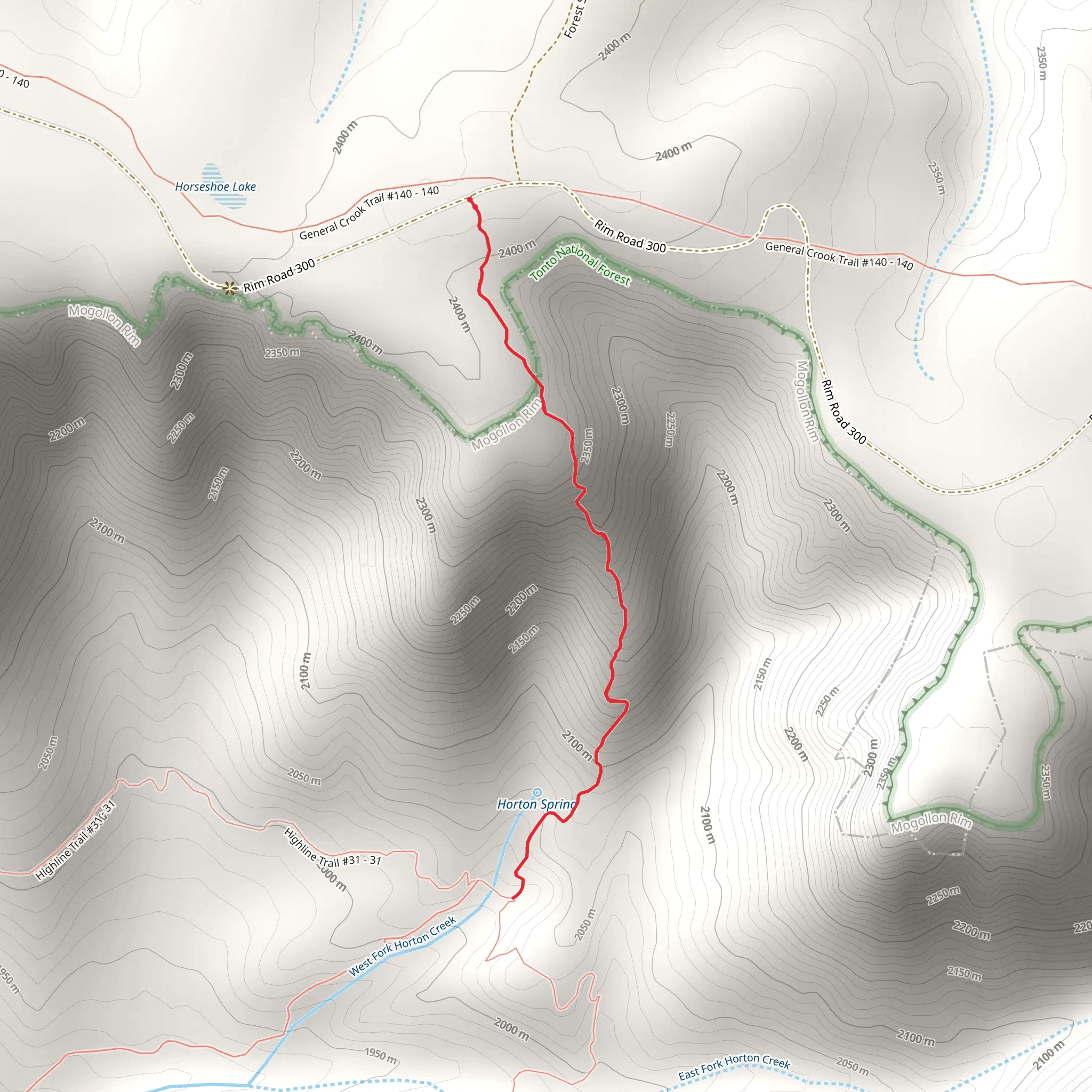 Horton Springs Trail mobile static map