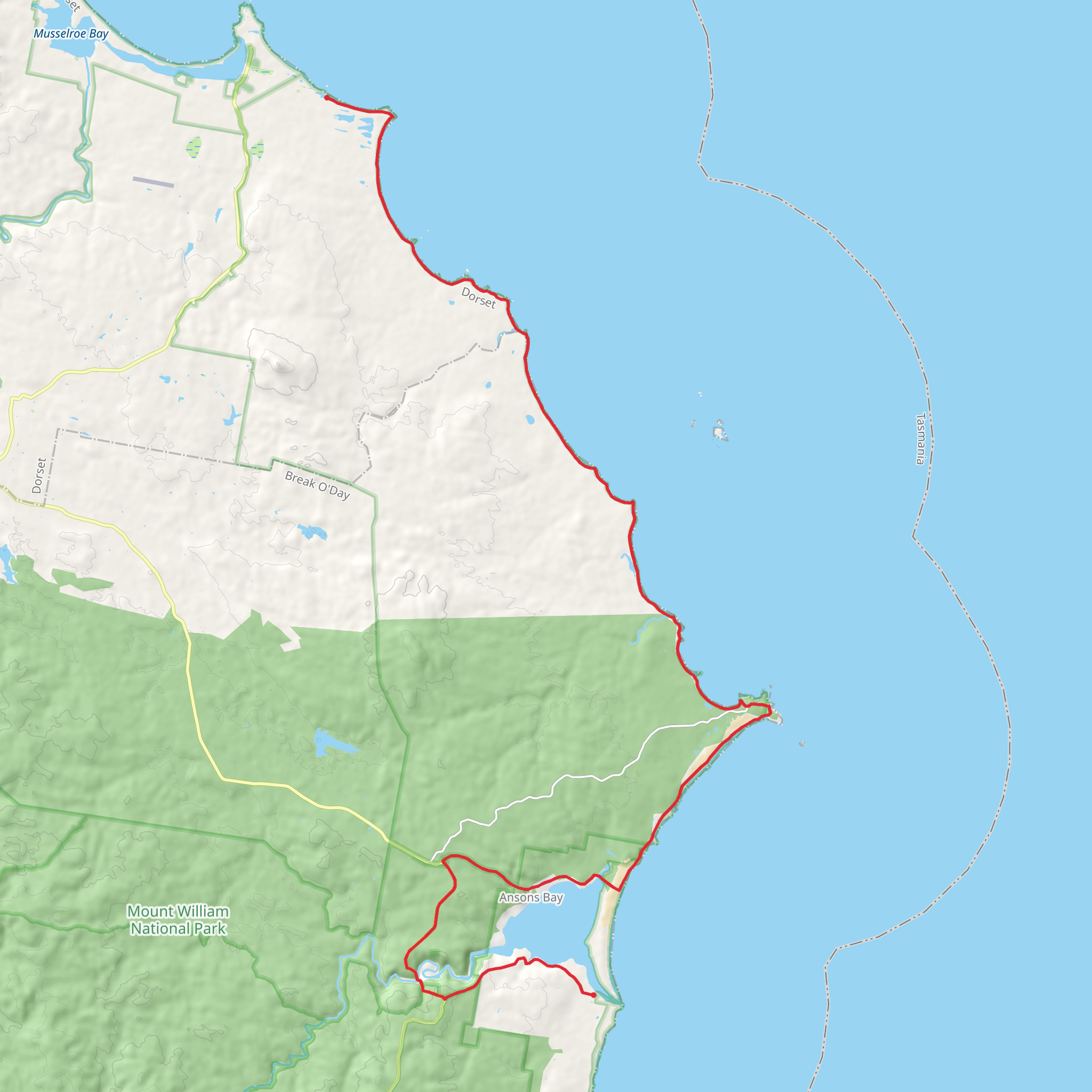 Bay Of Fires Lodge Walk mobile static map