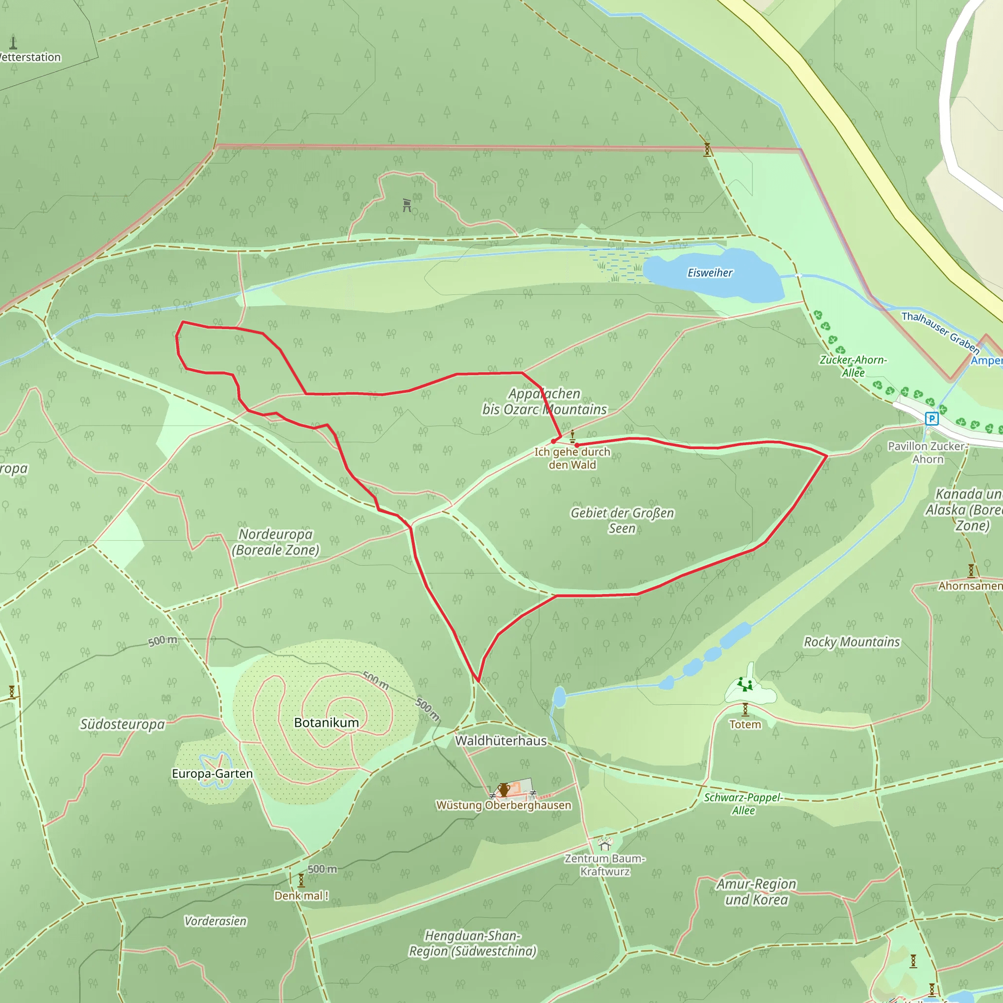 Appalachen bis Ozarc Mountains and Gebiet der Großen Seen Loop via Themenpfad mobile static map