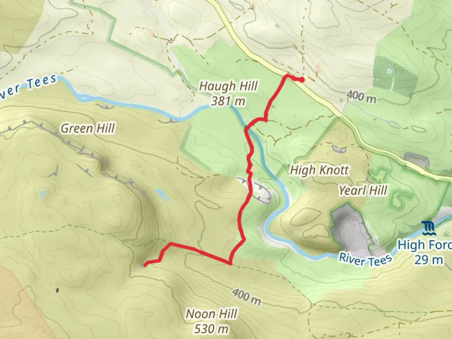 An image depicting the trail White Force Middleton in Teesdale and its surrounding area.