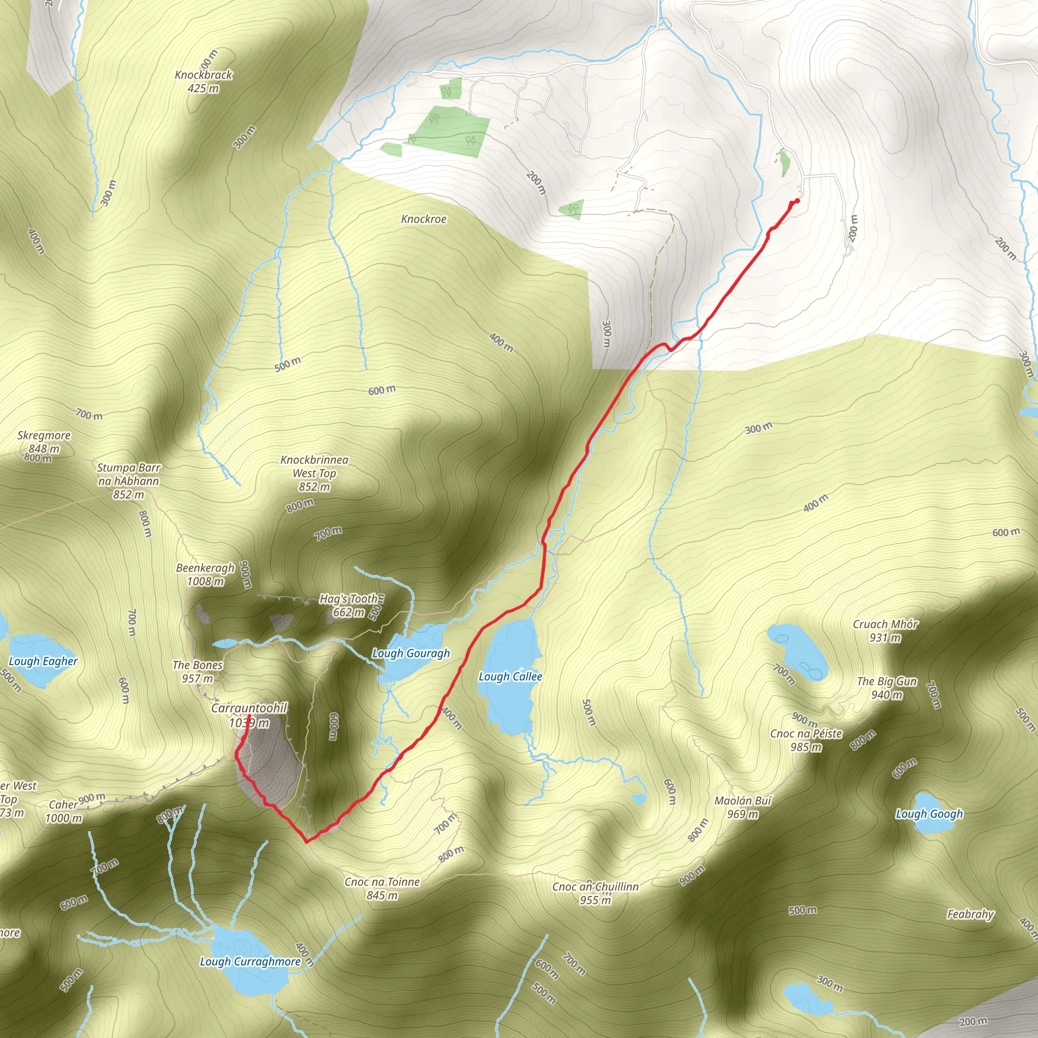 Carrauntoohil via Devil's Ladder mobile static map