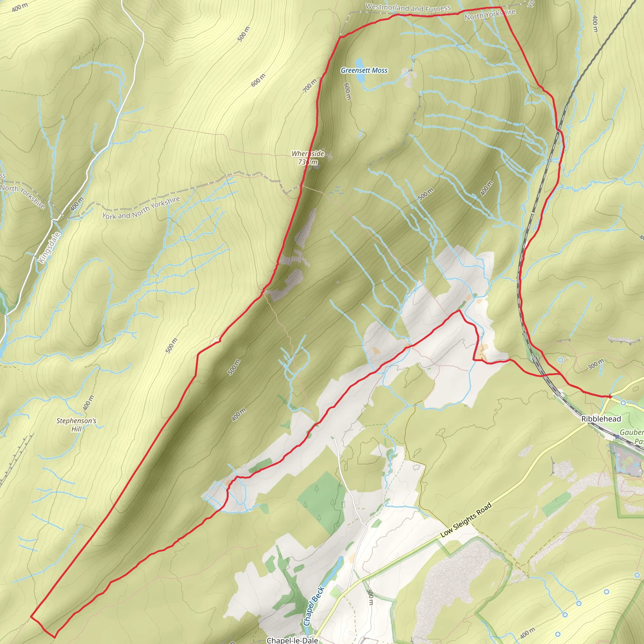 Whernside and Scales Moor from Ribblehead mobile static map