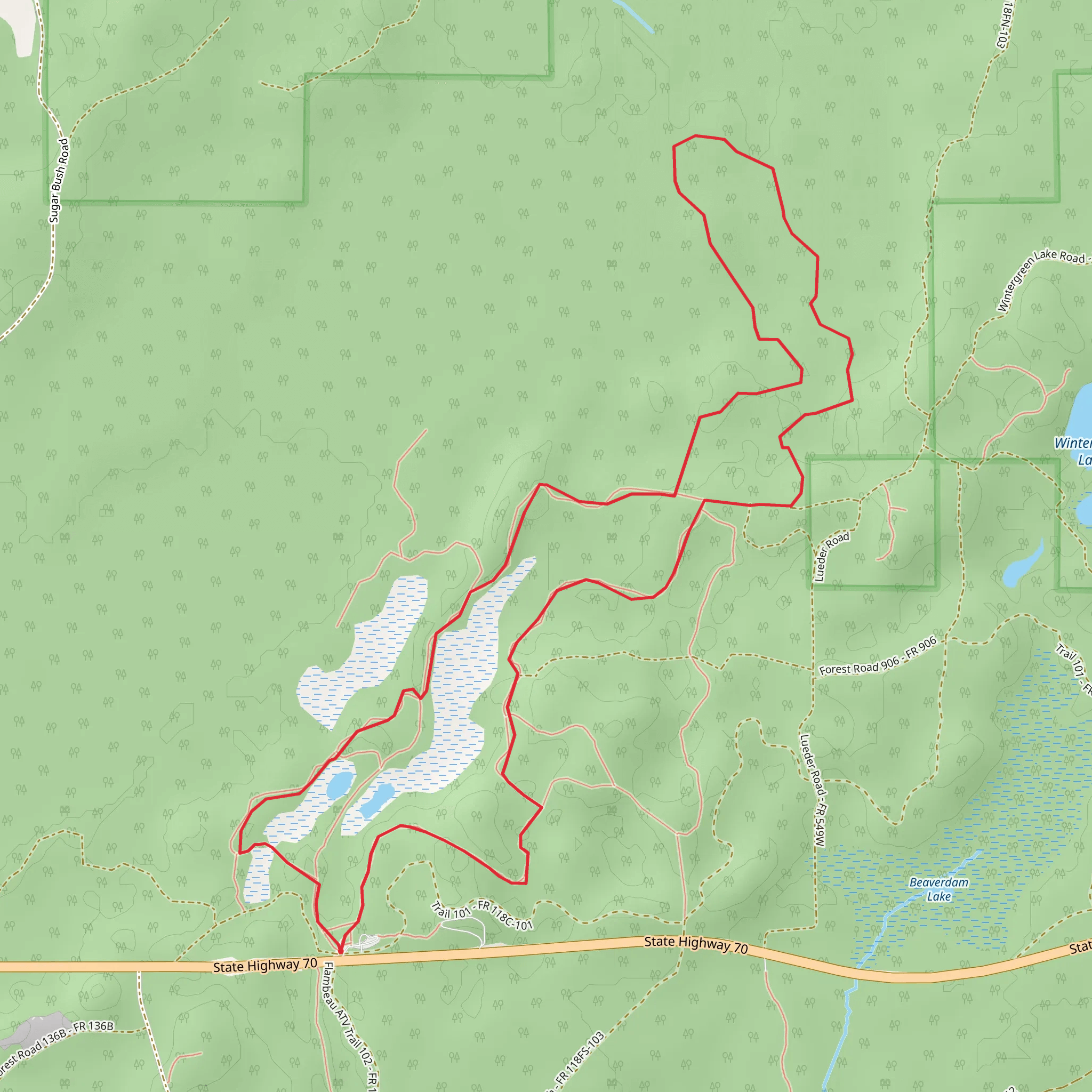Wintergreen Loop A, B and C mobile static map