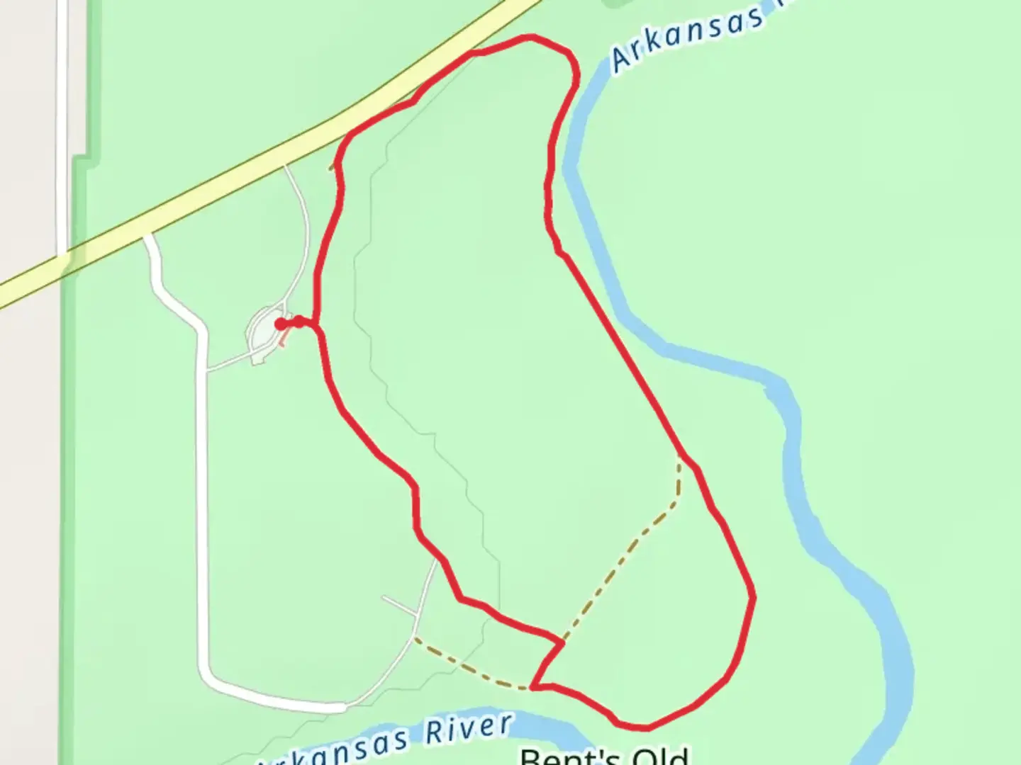 An image depicting the trail Bent's Old Fort National Historic Site Loop and its surrounding area.