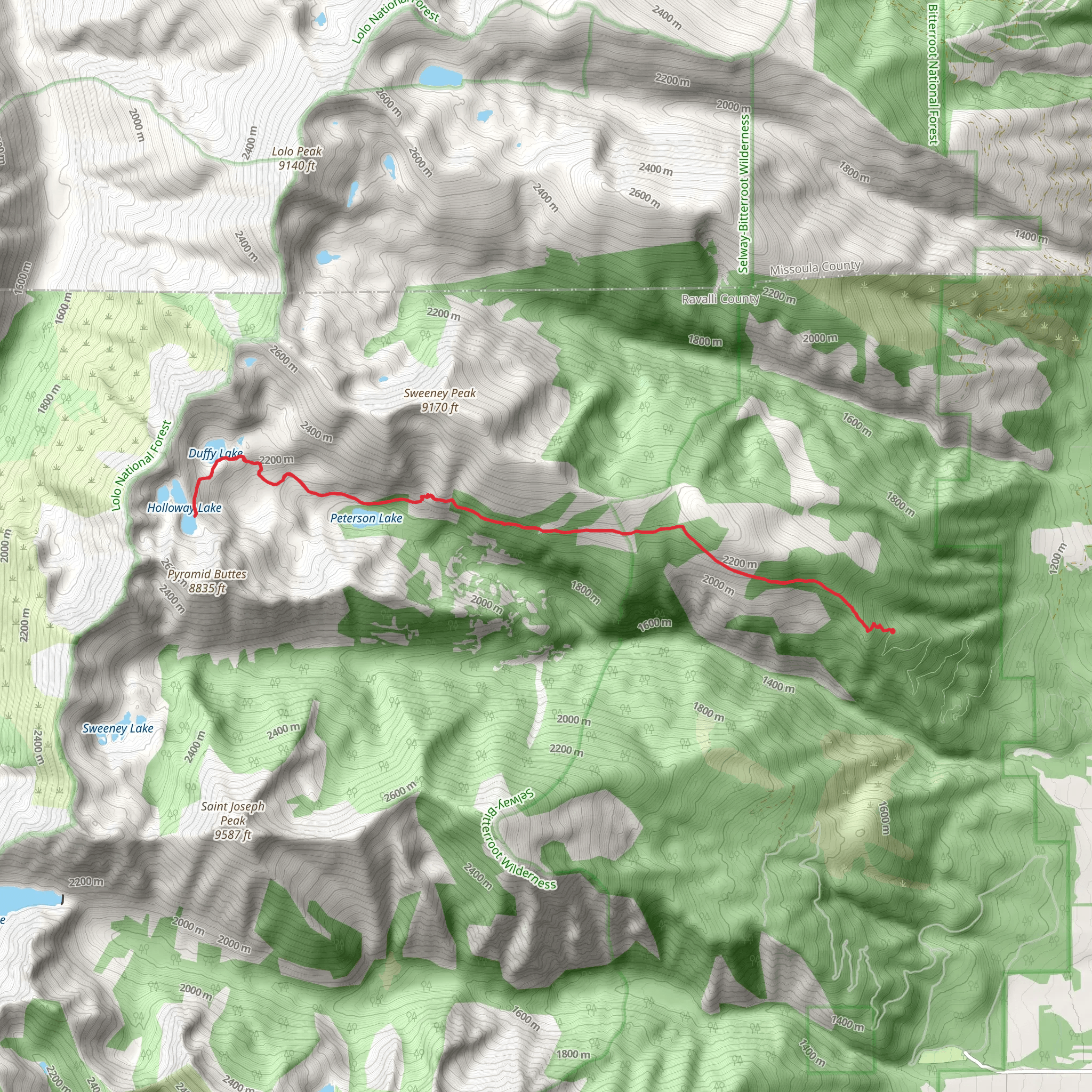 Holloway Lake Trail mobile static map