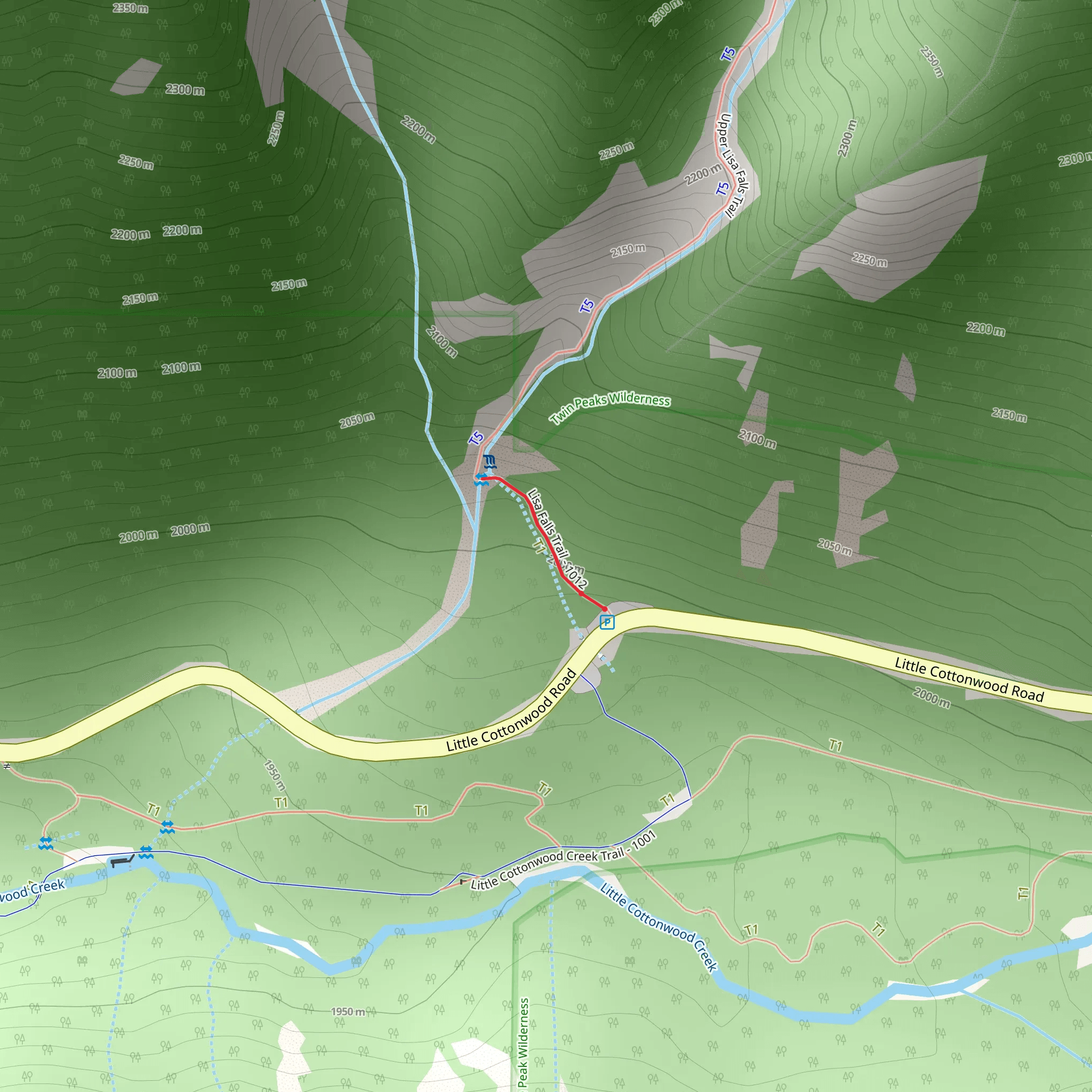 Lisa Falls Trail mobile static map